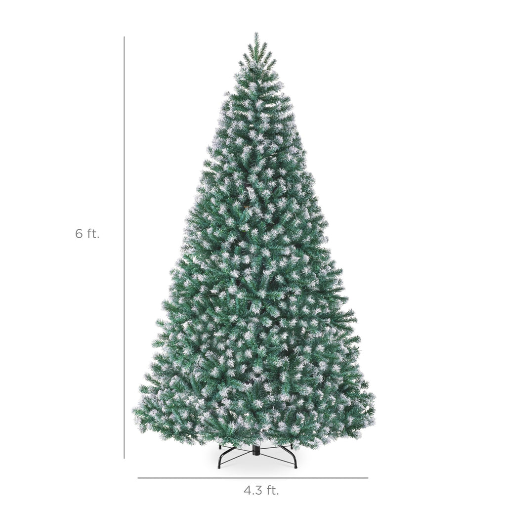 Best Choice Products Artificial Christmas Tree, 7.5ft Premium Unlit Realistic Spruce Holiday Décor w/Dense Branches, Easy Assembly, Metal Base