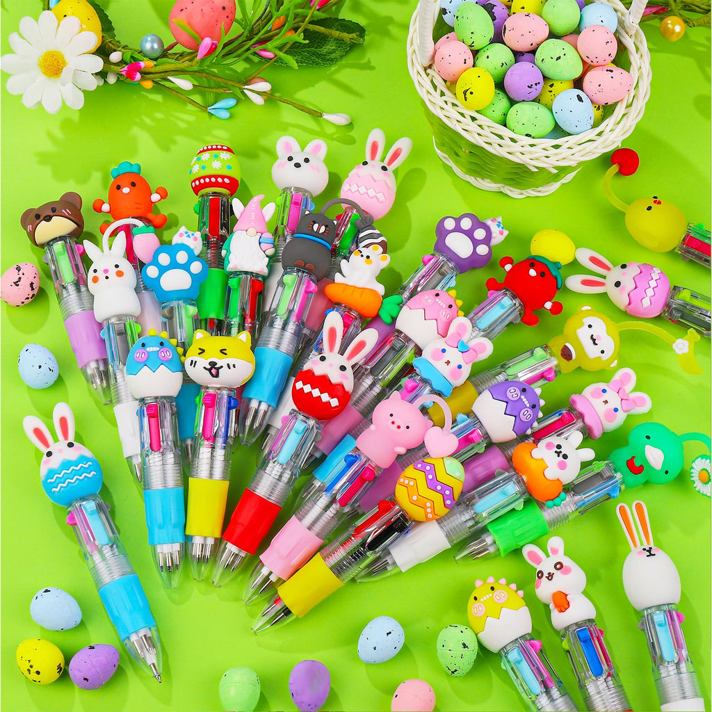 CZWZ 20Pcs Mini Multicolor Pens in One 4-in-1 Cute Pens Bulk for Kids, Fun Kawaii Ballpoint Pens for Birthdays and Children's Party Favors Gifts Teacher School Supplies
