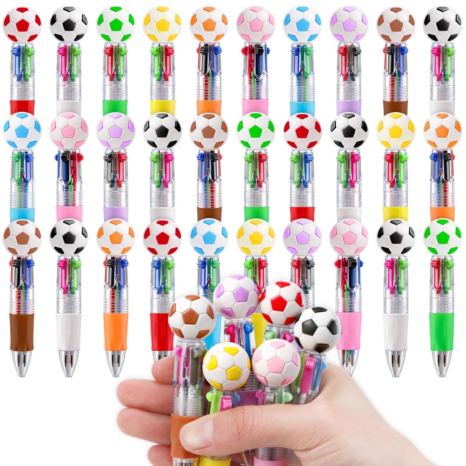 CZWZ 20Pcs Mini Multicolor Pens in One 4-in-1 Cute Pens Bulk for Kids, Fun Kawaii Ballpoint Pens for Birthdays and Children's Party Favors Gifts Teacher School Supplies
