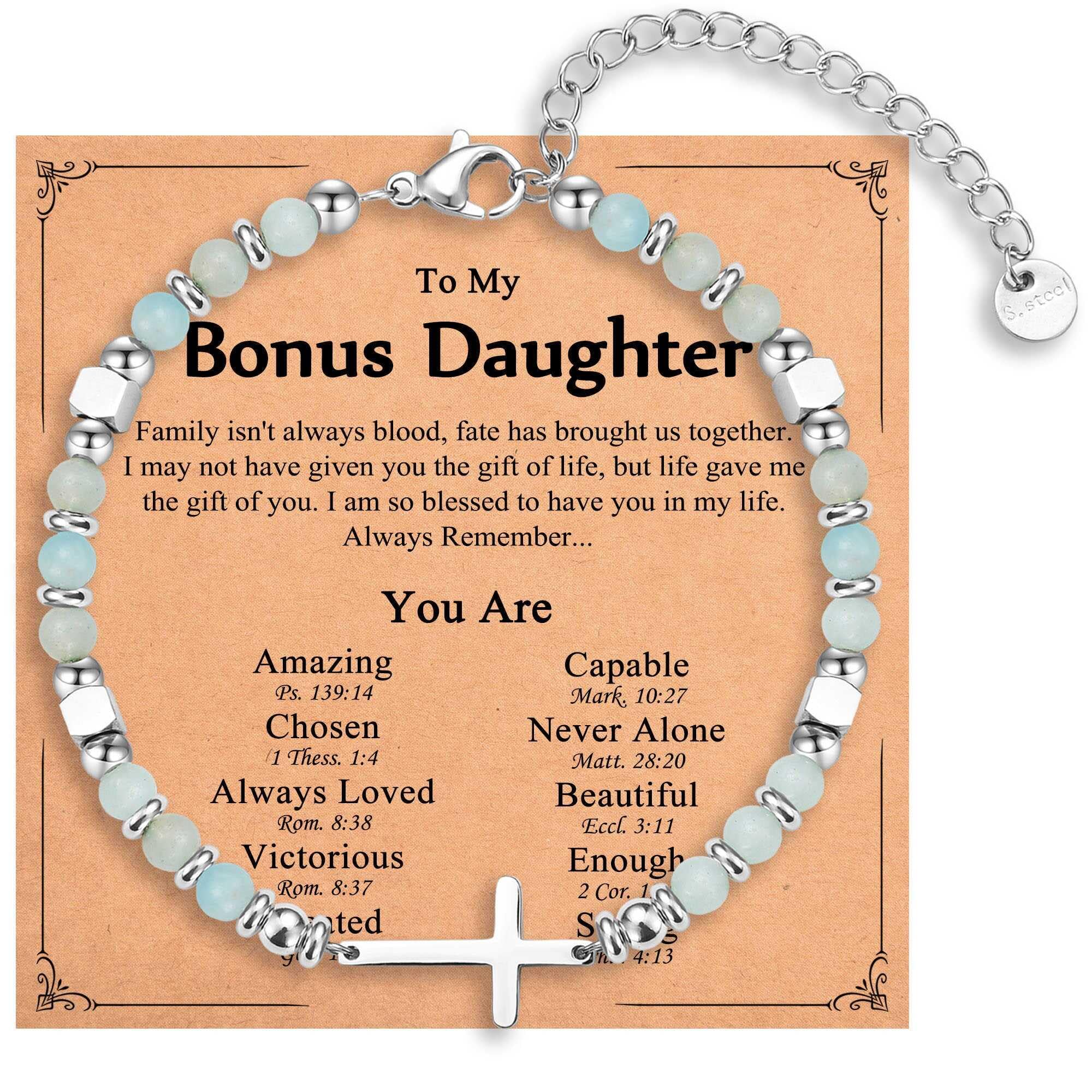 Religious Cross Bracelet for Women Girls, Christian Gifts for Daughter Granddaughter Sister in Christ Friend Niece on Birthday Christmas Easter Valentines Day Graduation