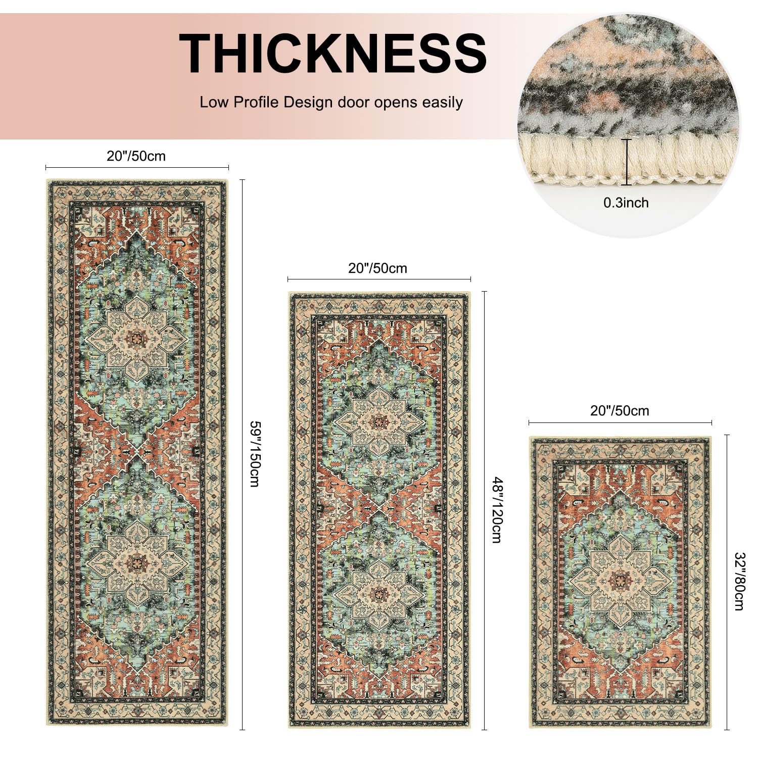 Yamaziot Christmas Kitchen Rugs Sets of 3, Non Slip Kitchen Mats for Floor with Rubber Backing, Holiday Christmas Snowflake Runner Rug Decor Home Decorations for Kitchen, Laundry Room, Hallway