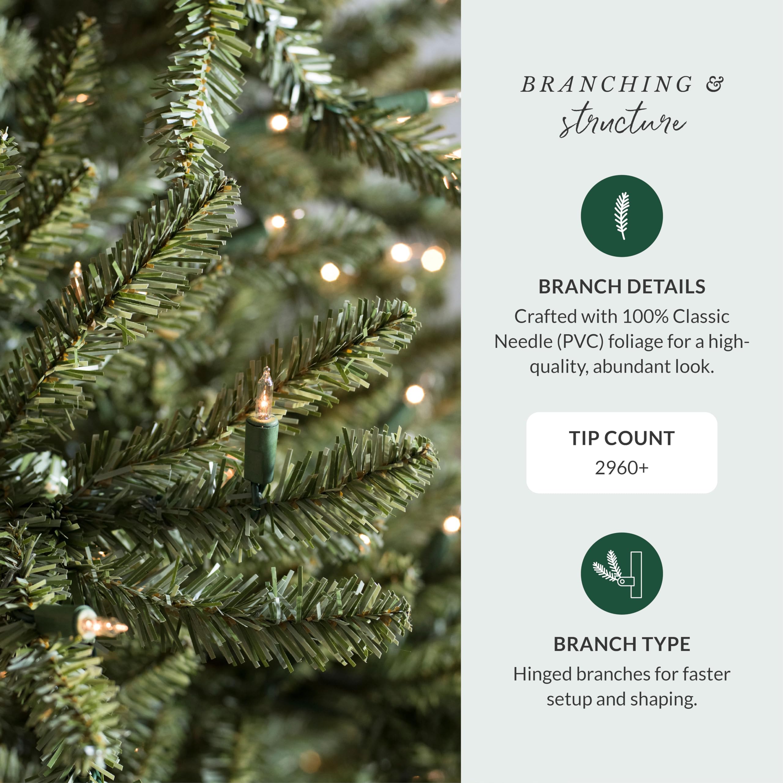 Balsam Hill 7.5ft Pre-Lit Classic Blue Spruce - Artificial Christmas Tree with 2,960+ Tips, 1,000 Clear LED Lights, Easy Plug Technology & Premium Stand for Indoor Holiday Decorating