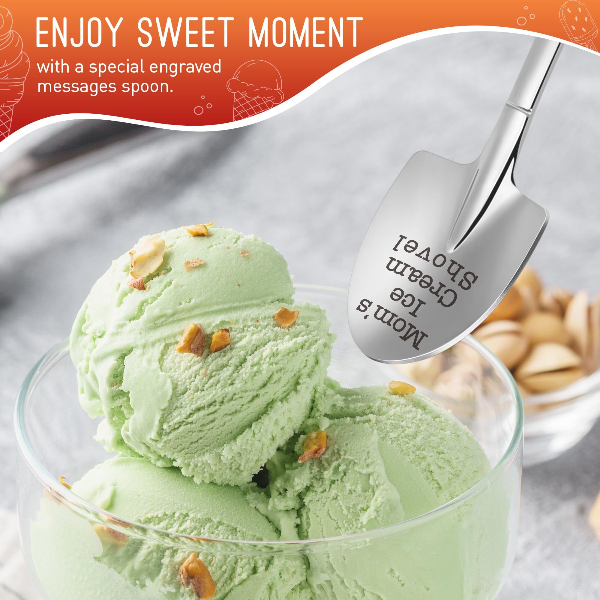 Funny Gifts for Mom Mothers Day - Mom Mother's Day Birthday Gifts from Daughter Son Kids Mom's Ice Cream Shovel Spoon Scoop Gift for Mother-in-law Mama Mommy Anniversary Present Ideas Kitchen Gadgets