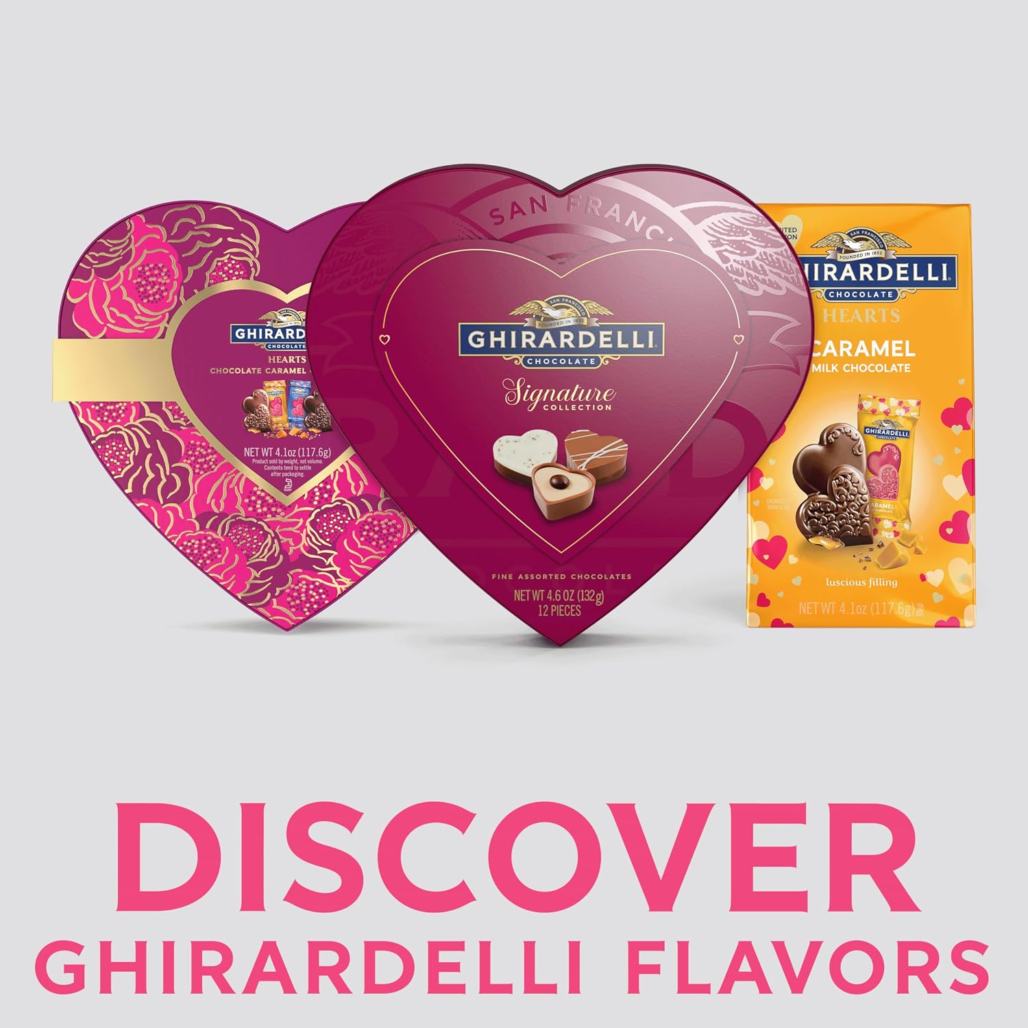 GHIRARDELLI Valentine’s Day Signature Praline Collection, 4.6 oz – Assorted Chocolate Pralines Gift Box