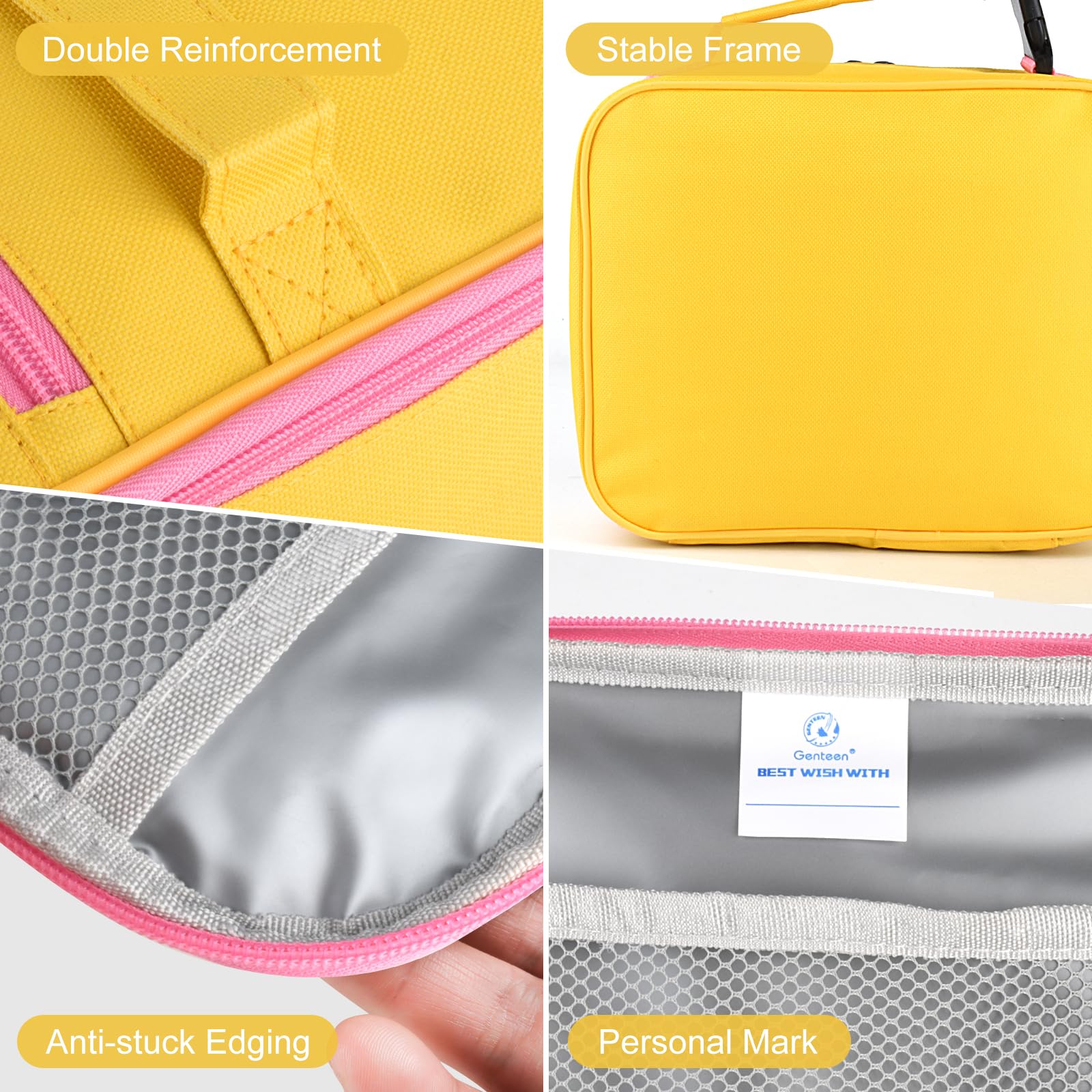 Genteen Lunch Box Kids, Insulated Lunch Bag Kids Boys Girls Back to School, Soft Lunch Box for Men Reusable Lunchbox for Office,Outdoor,School (Black)