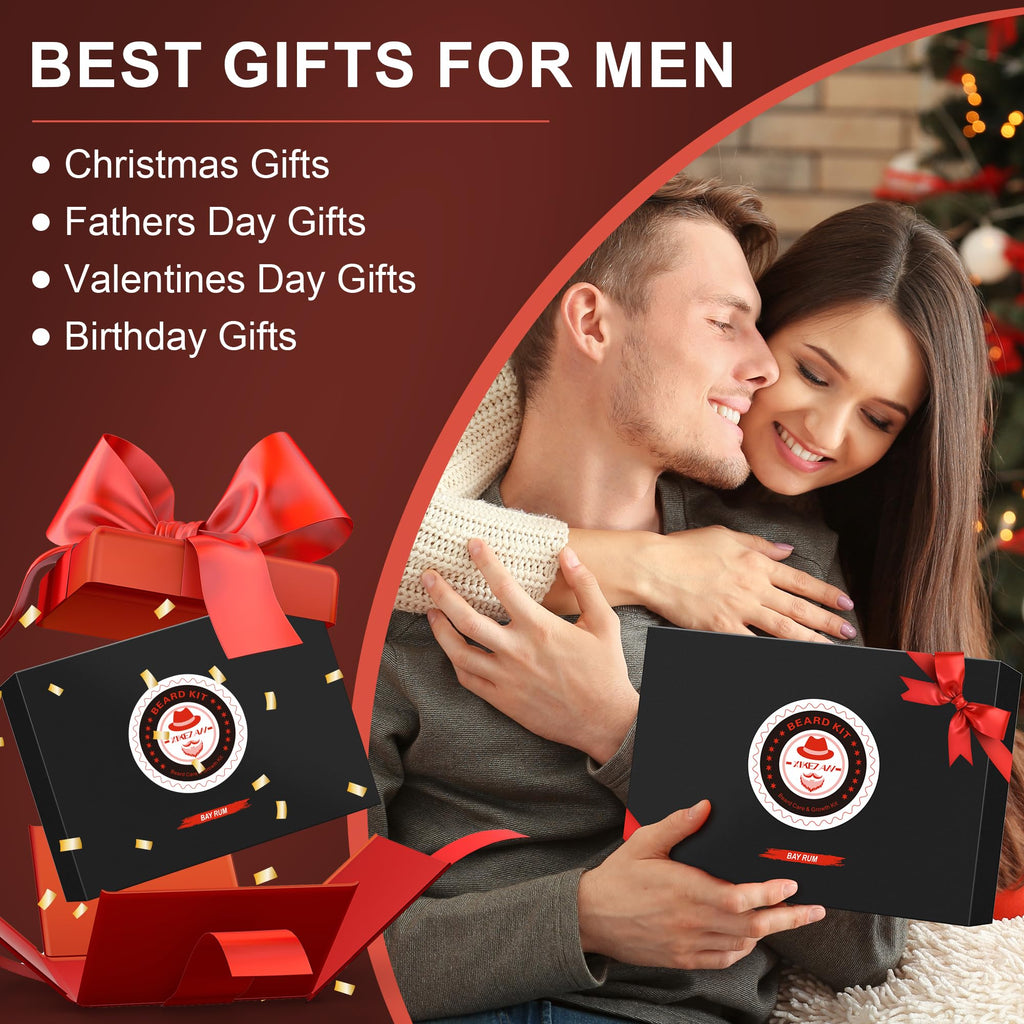 XIKEZAN Fathers Day Gifts for Dad Husband,Beard Kit for Men Grooming & Care w/Beard Conditioner, Wash,Oil,Balm,Birthday Valentines Easter Gifts for Mens Him Boyfriend Christmas Stocking Stuffers