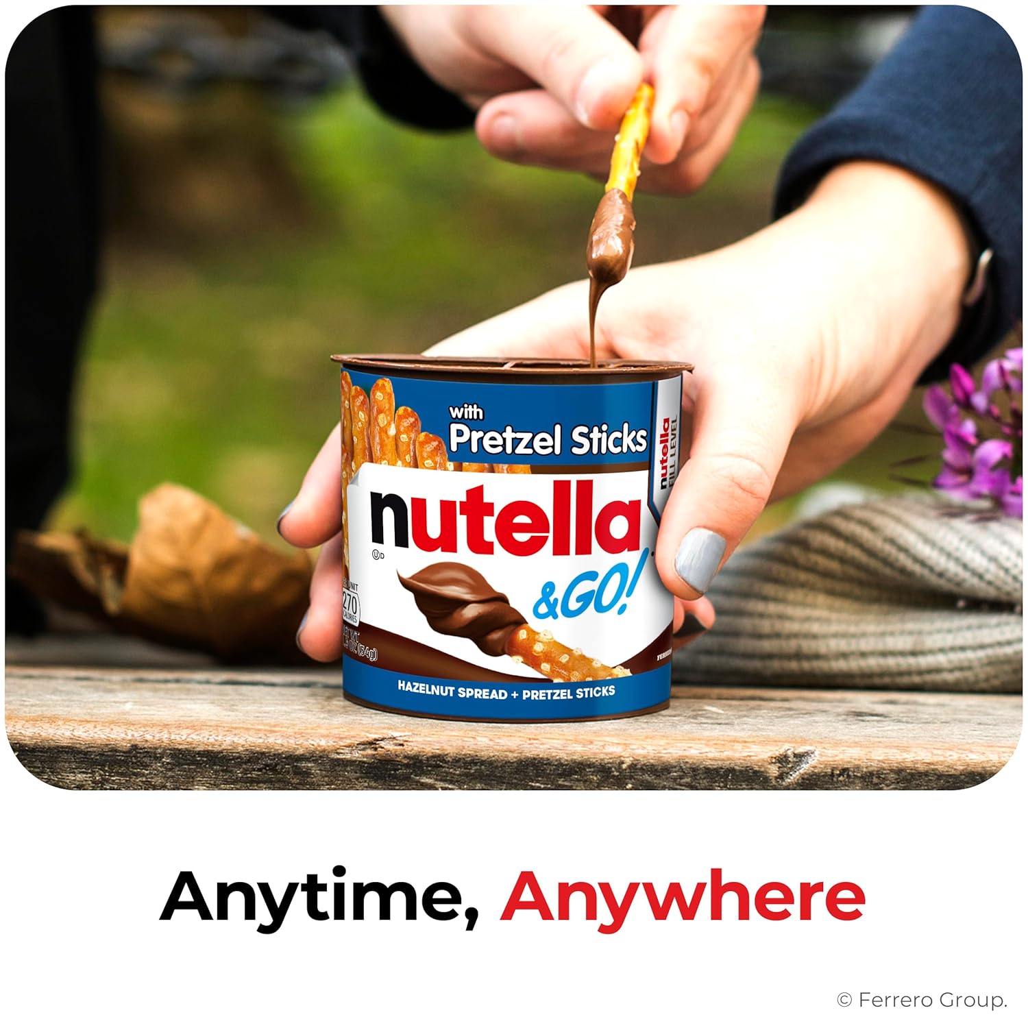 Nutella & GO! Chocolate Hazelnut Spread with Cocoa + Pretzel Sticks, 24 Snack Packs, 1.9 oz Each