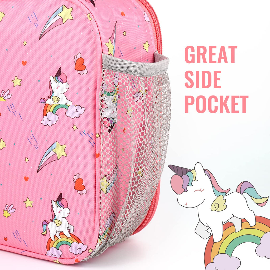 Genteen Lunch Box Kids, Insulated Lunch Bag Kids Boys Girls Back to School, Soft Lunch Box for Men Reusable Lunchbox for Office,Outdoor,School (Black)
