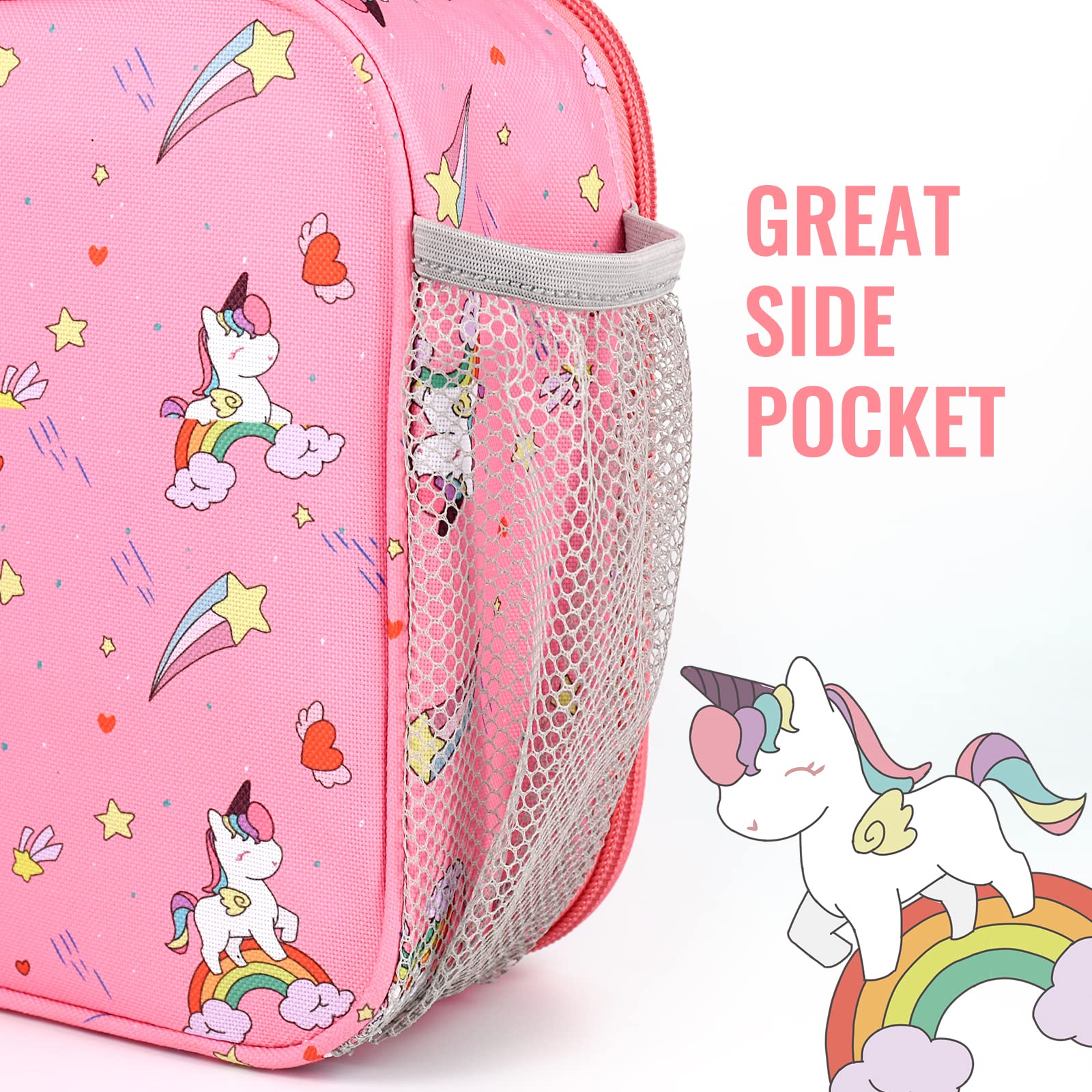 Genteen Lunch Box Kids, Insulated Lunch Bag Kids Boys Girls Back to School, Soft Lunch Box for Men Reusable Lunchbox for Office,Outdoor,School (Black)