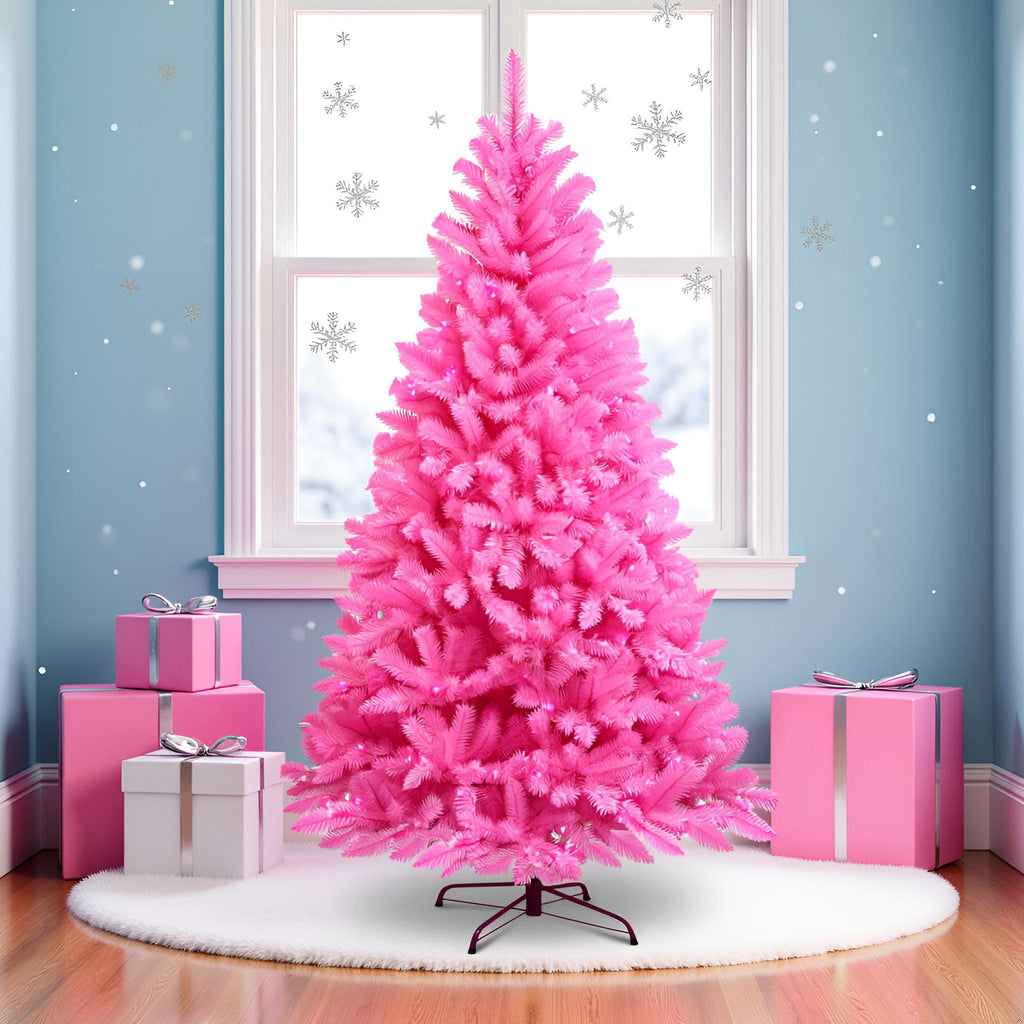 6.5ft Pre-lit Artificial Blue Christmas Tree with 300 LED Blue UL Listed String Lights (Blue)