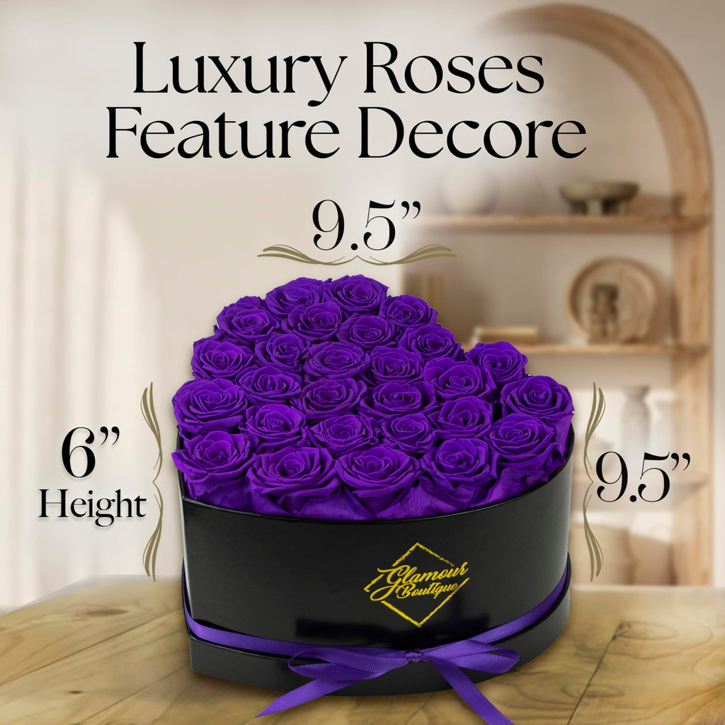 GLAMOUR BOUTIQUE 16 Flower Forever Heart Shape Box, Mothers Day Gift For Mom, Eternal Preserved Roses Gift for Her, Flowers bouquet, For Birthday, Anniversary, Girlfriend - Red