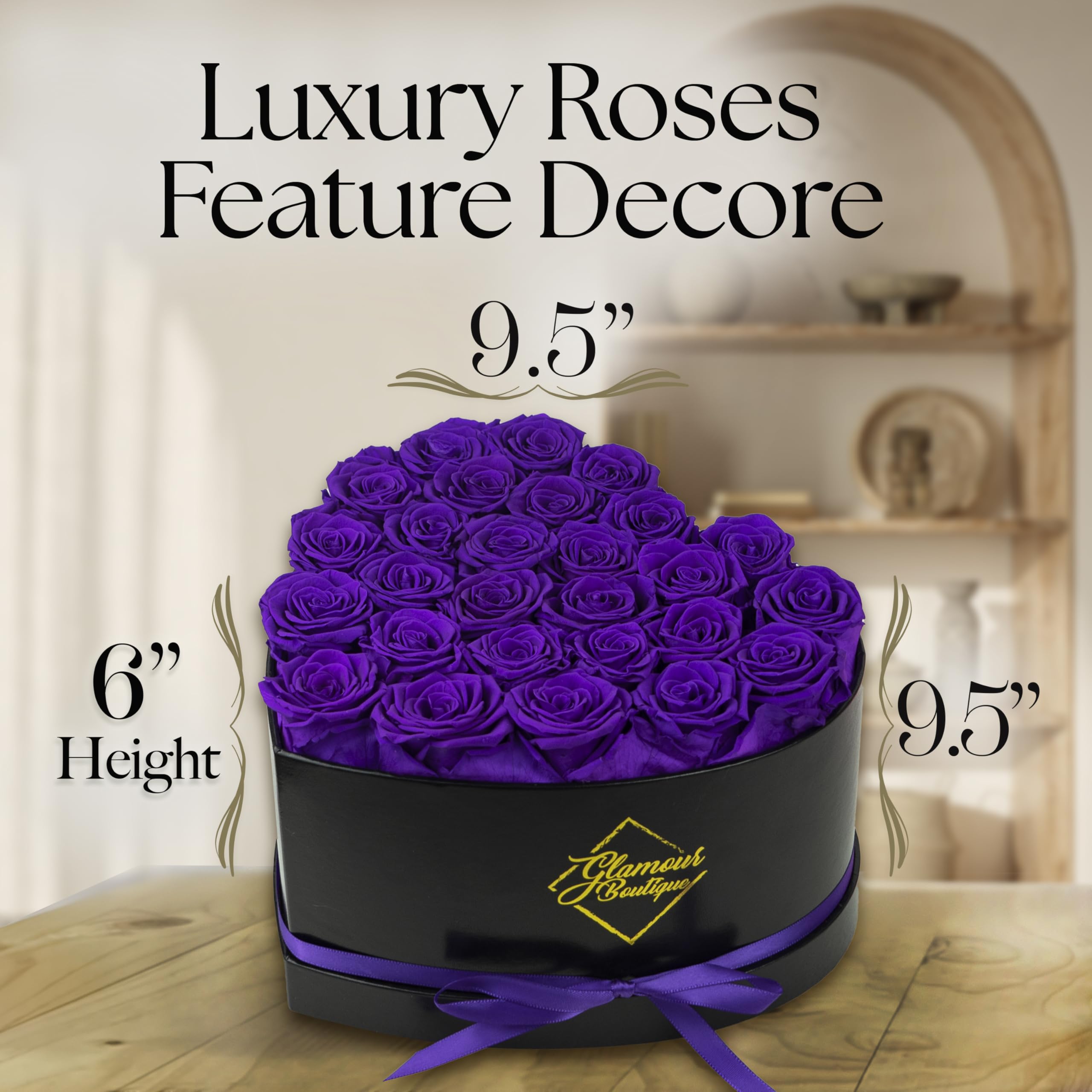 GLAMOUR BOUTIQUE 16 Flower Forever Heart Shape Box, Mothers Day Gift For Mom, Eternal Preserved Roses Gift for Her, Flowers bouquet, For Birthday, Anniversary, Girlfriend - Red