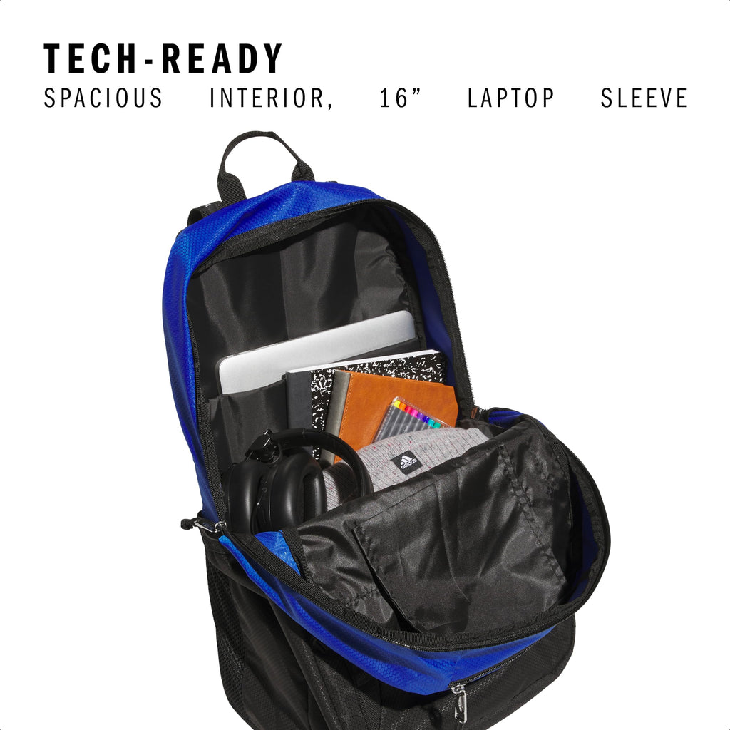 adidas Excel 7 School Backpack for Laptop, Gym and Travel, 34L, Twill White/Black/7.5, OSFA