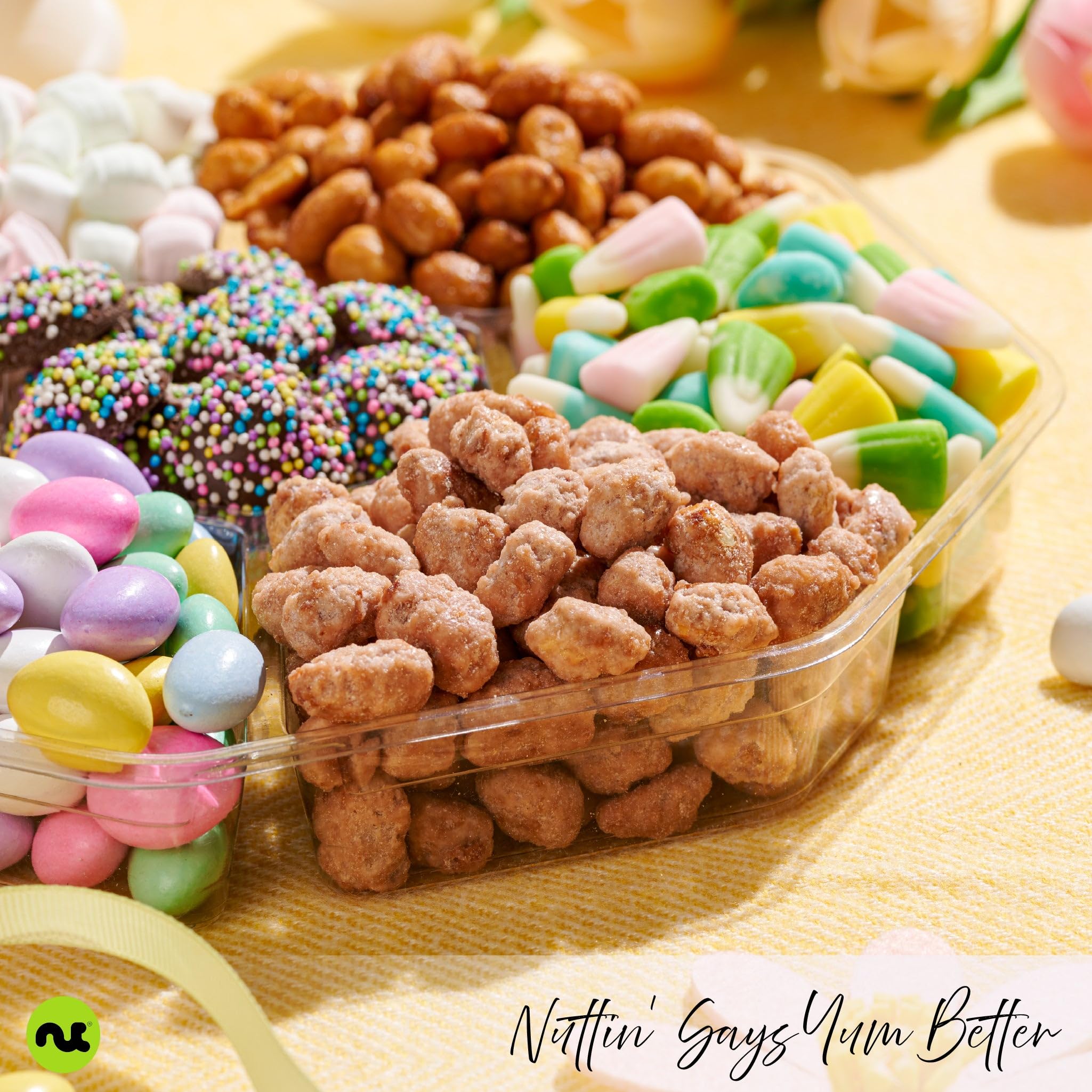 NUT CRAVINGS - Fathers Day Treats, Gift For Dad, Mixed Nuts Heart Shaped Gift Basket, Love in A Box (6 Assortments, 2 LB) Romantic Food Arrangement, Healthy Snack Care Package, Food Assortments