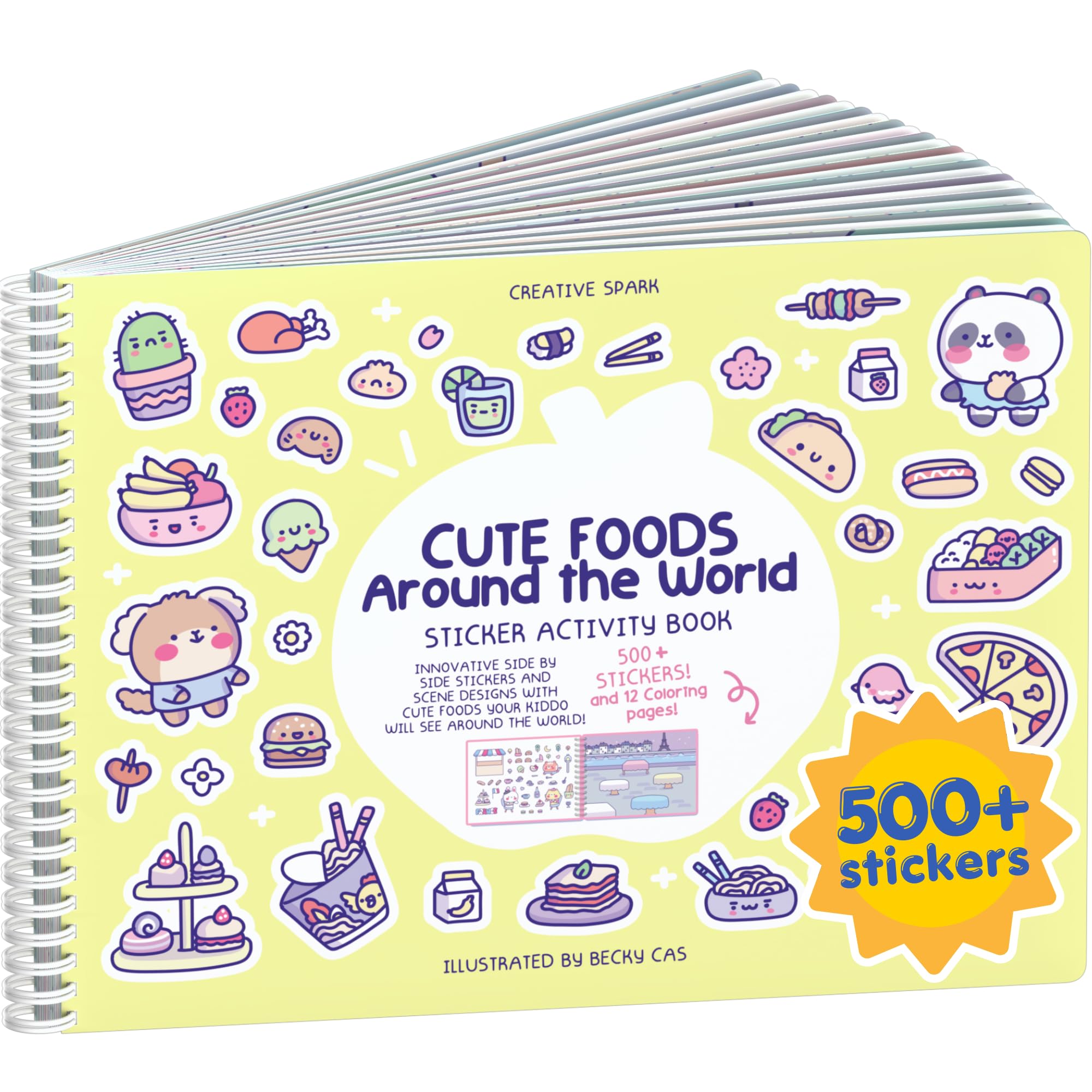 Halloween 500+ Kids Sticker Book by Cupkin Fun Toddler Holiday Activity Coloring and Sticker Book, Road Trip Essentials, 12 Coloring Pages 12 Side by Side Scenes for Ages 2–8 Years