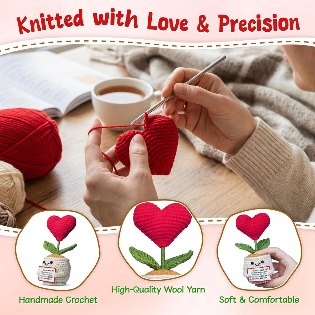 OASSIE Anniversary Couple Gifts for Women Men - Positive Penguin Couple Crochet with Card - Mothers Day Birthday Anniversary Wedding Gifts for Wife Husband Him Her Couples Boyfriend Girlfriend