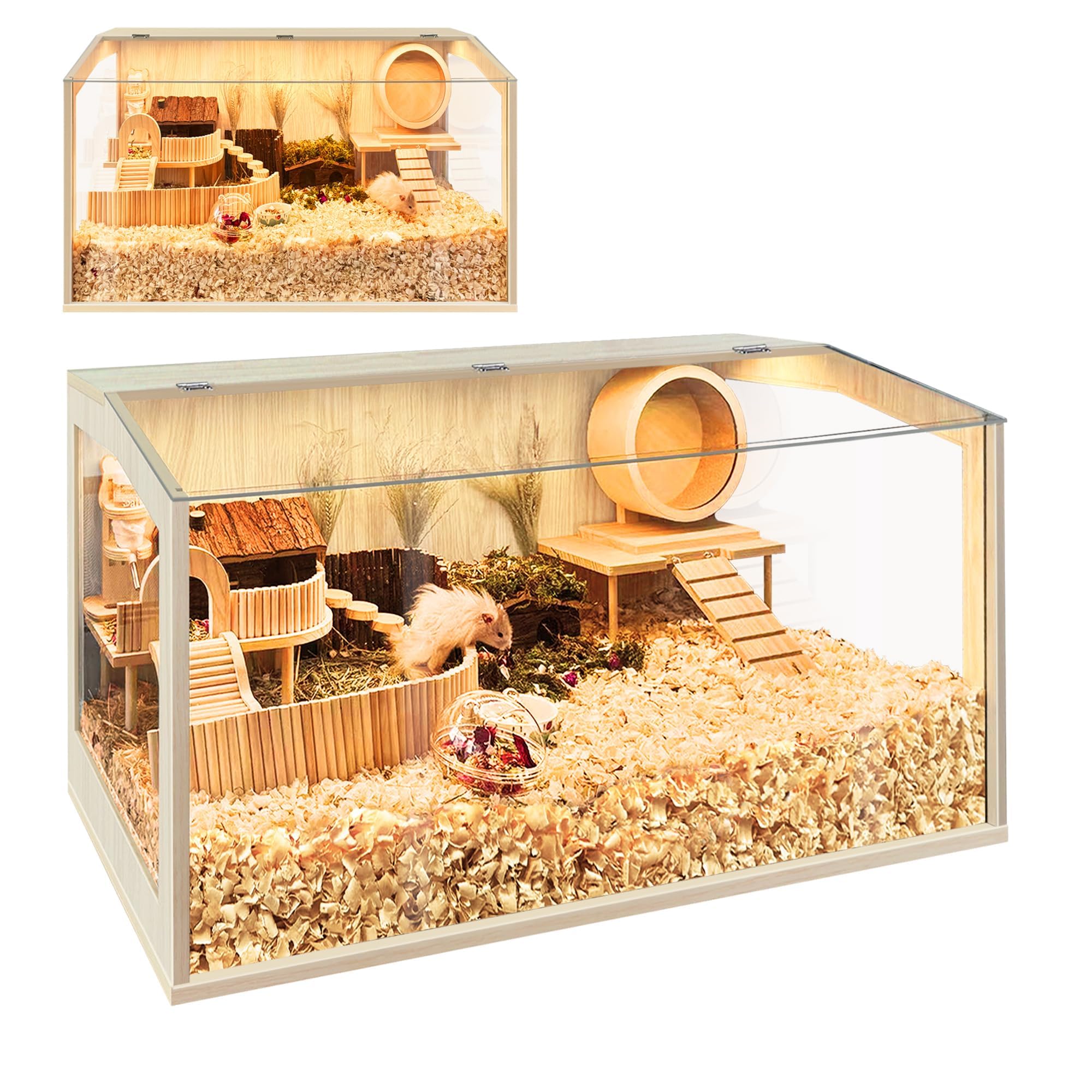 Hamster Cage Chewproof, Large Hamster Cages and Habitats, Openable Top with Acrylic Sheets, Solid Built