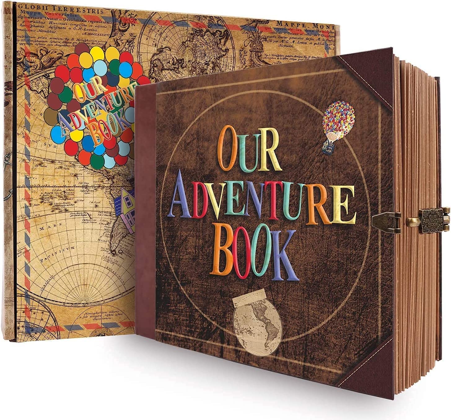 Our Adventure Book Retro Vintage, DIY Scrapbook Photo Album Travel Diary, Multipurpose Guestbook Memory Journal, Ideal Gift for Wedding Anniversary Travel Baby Friends Souvenir Keepsake