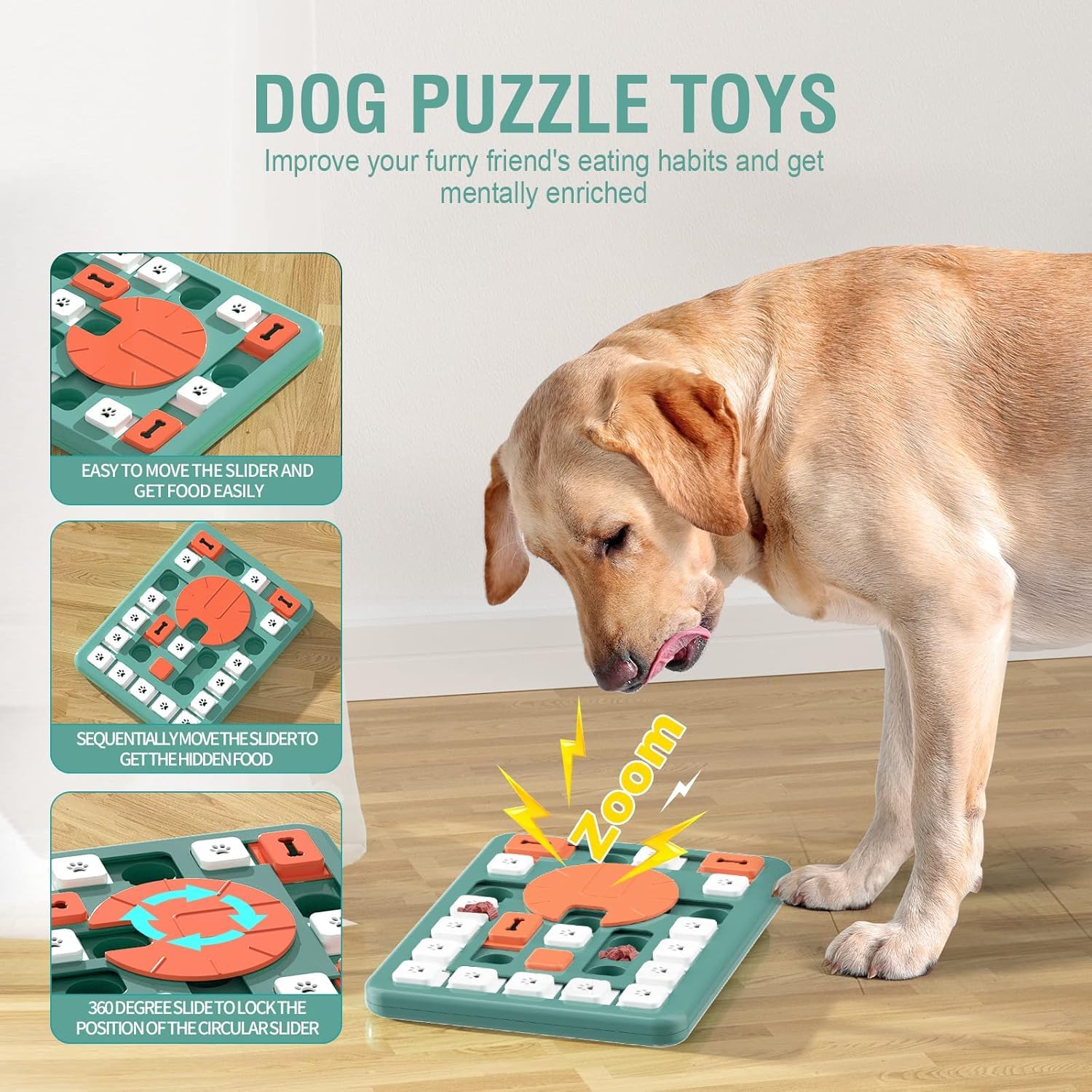 PETSTA Dog Puzzle Toys, Treat Dispensing Dog Enrichment Toys for IQ Training and Brain Stimulation, Interactive Mentally Stimulating Toys as Gifts for Puppies, Cats, Dogs