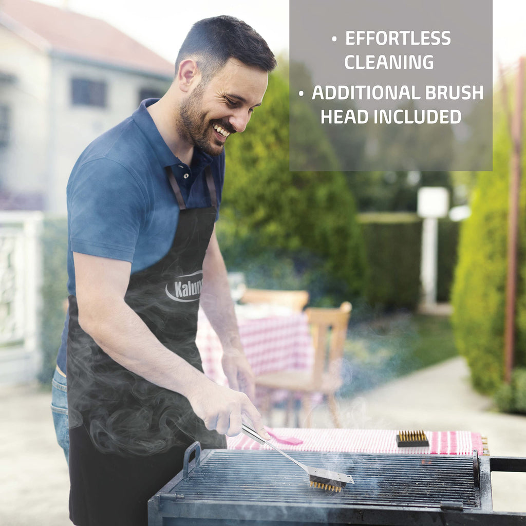 Kaluns Grilling Accessories, Dad Gifts for Fathers Day, Grilling Gifts, Heavy Duty Stainless Steel BBQ Tool Set for Outdoor Grill with Aluminum Case and Apron, Birthday Gifts for Men Women