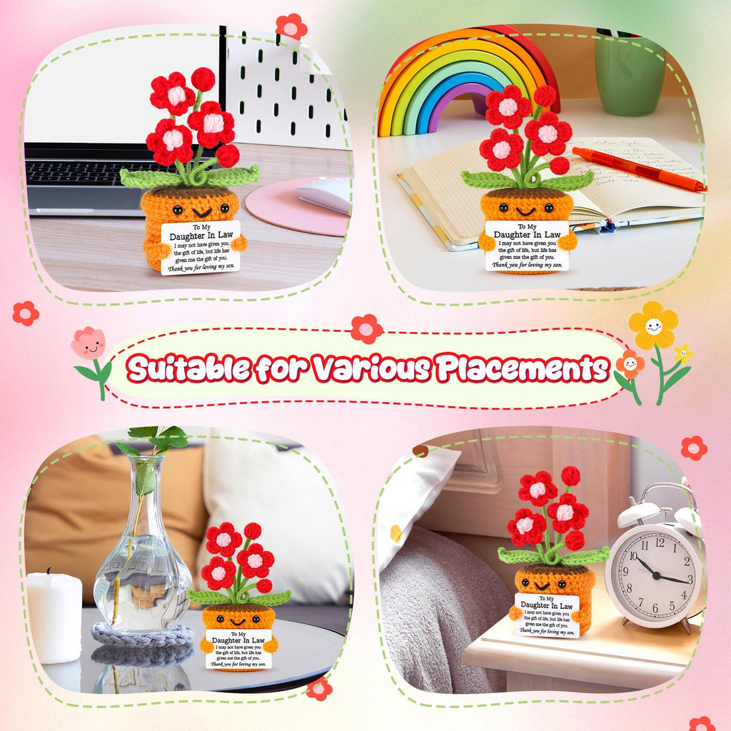 Agantree art Grandma Gifts for Grandma Birthday from Granddaughter Grandson – I Love You Crochet Flower Decor Grandparents Day Christmas for Great Grandma Gigi Nana