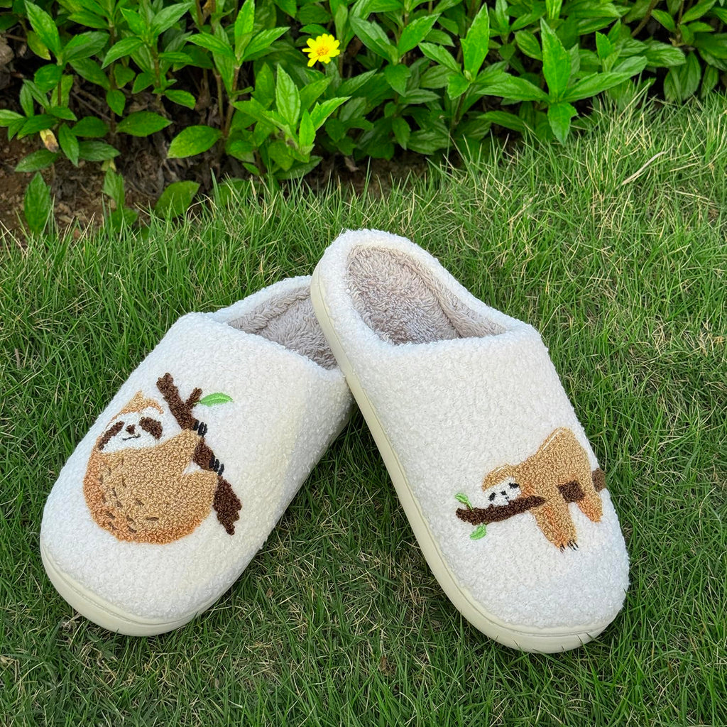 Cute Animal Slippers for Women Men Winter Fluffy Warm House Slippers Soft Plush Indoor outdoor Shoes