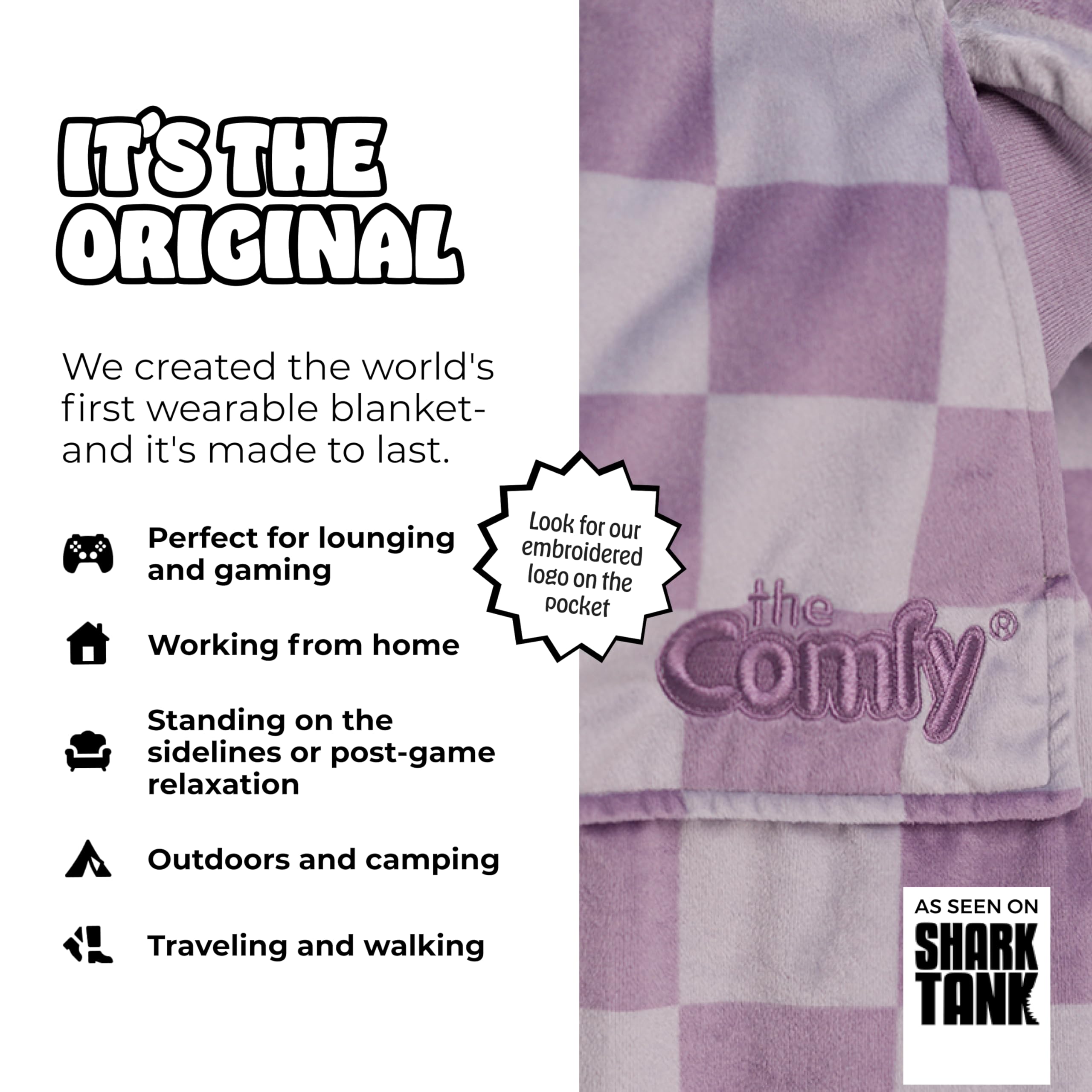 THE COMFY Original | From Shark Tank | Patented | Oversized Sherpa Wearable Blanket Hoodie| Gift for Women & Men | One Size