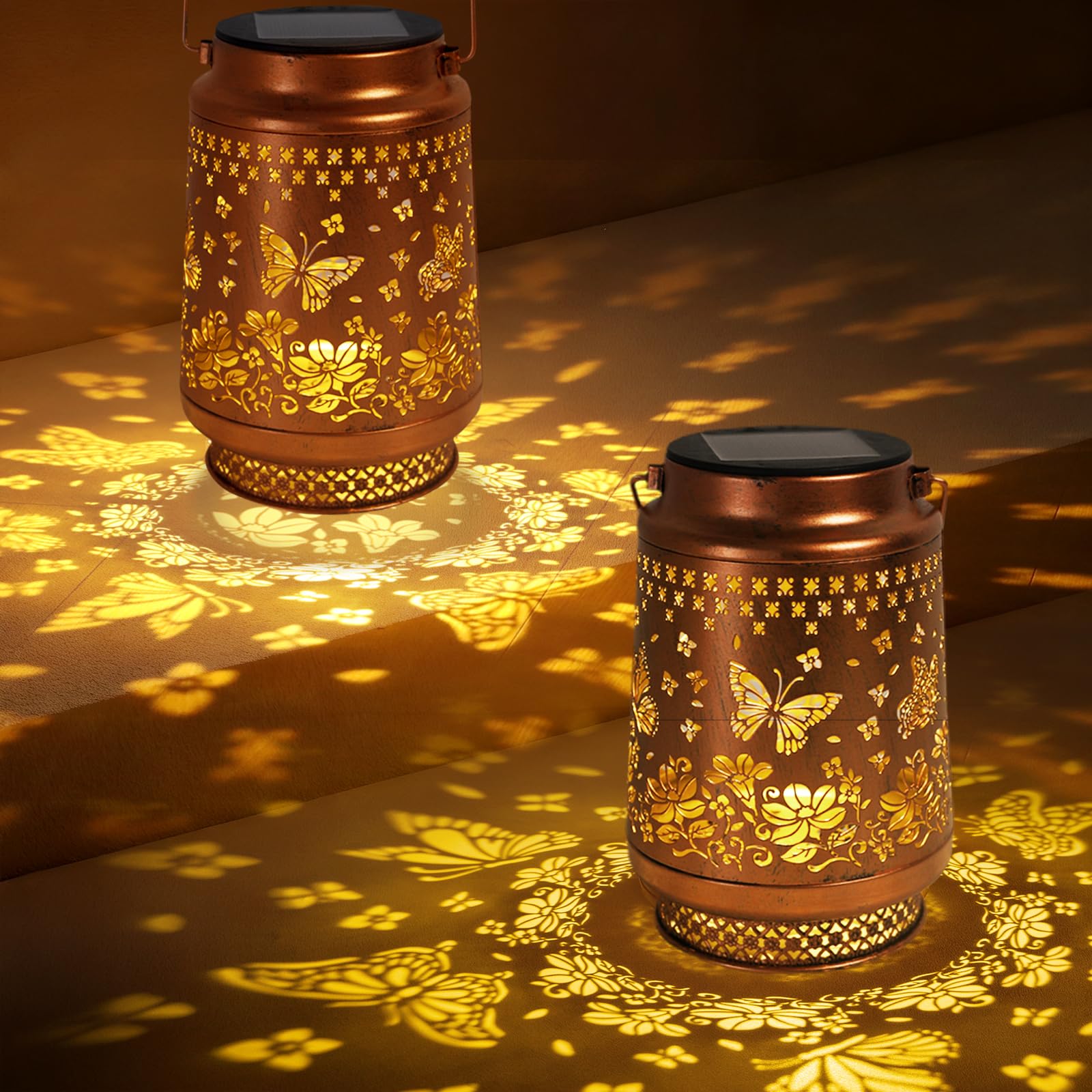 Solar Lanterns Outdoor Waterproof Hummingbird Elegant Garden Decor Birthday Gifts for Women Mom Grandma Sister Metal Hanging Solar Lights Outside Gardening Decorations for Backyard, Patio, Lawn, Porch