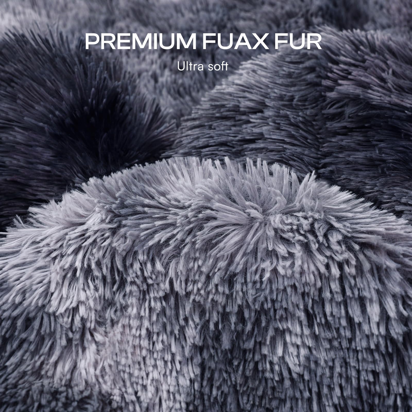 Luciphia Large Waterproof Dog Blanket for Pet Washable Liquid Proof Bed Intimacy Protection Shaggy Plush Calming Long Faux Fur Couch Cover Calming Cat Throw Blankets, Tie-dye Grey, 50" x 60"