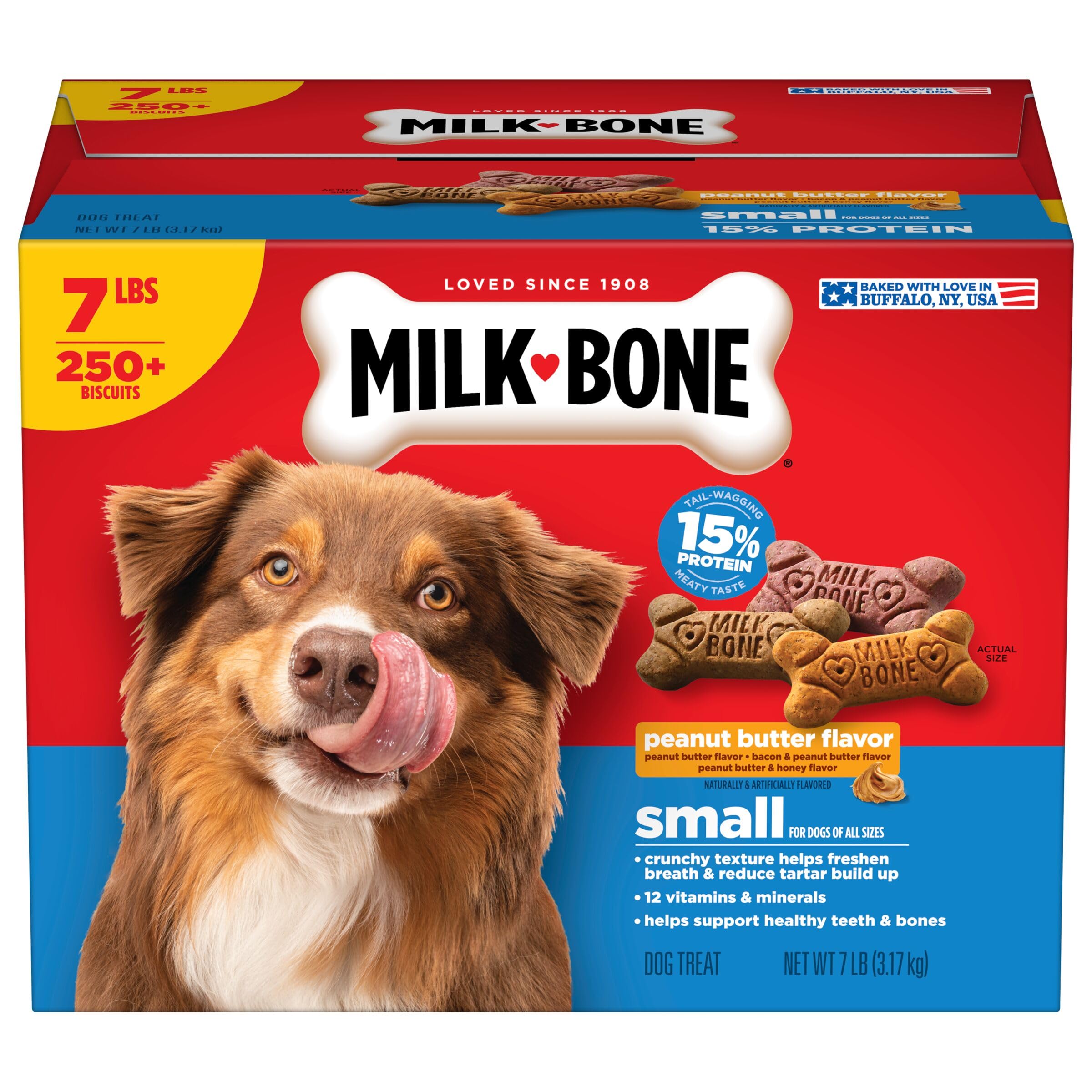 Milk-Bone Flavor Snacks Mini’s Dog Biscuits, Flavored Crunchy Dog Treats, 36 Oz. Canister