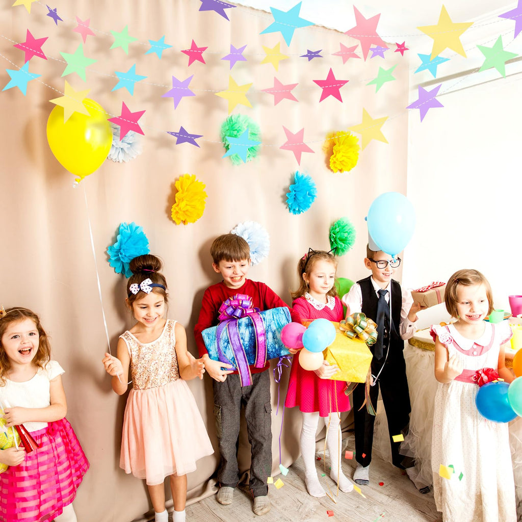 Patelai Glitter Star Garland Banner 2026 Graduation Decor 130 Feet Star Hanging Banner Twinkle Backdrop for Party Birthday Classroom Wedding Supplies(Gold)