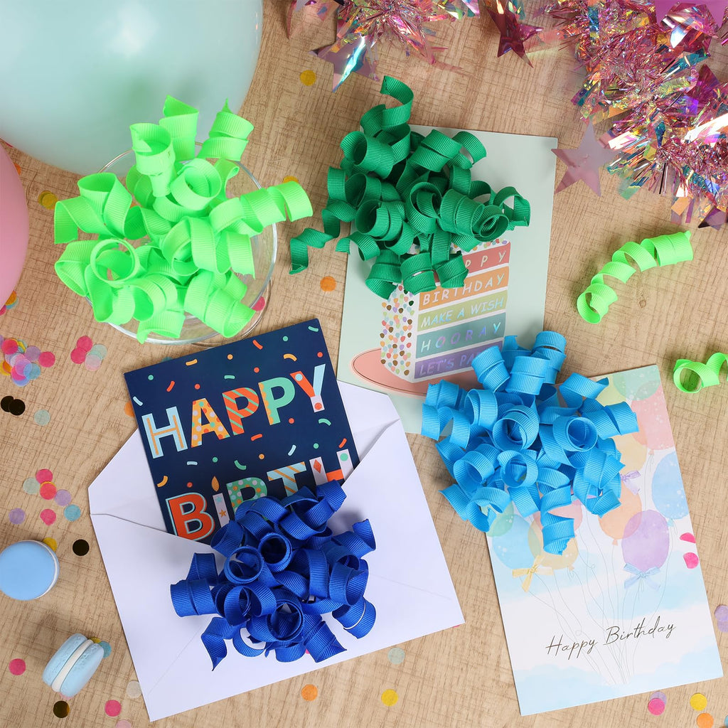 LaRibbon Rainbow Bows - Curly Ribbon Gift Bows, Self Adhesive for Birthday Party, Holiday Party Favors, Gift Wrapping - 6 Counts