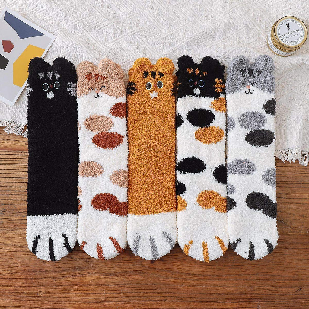 Plush Fuzzy Socks for Women Fluffy Cozy Slipper Socks Fall Thanksgiving Birthday Gifts for Her
