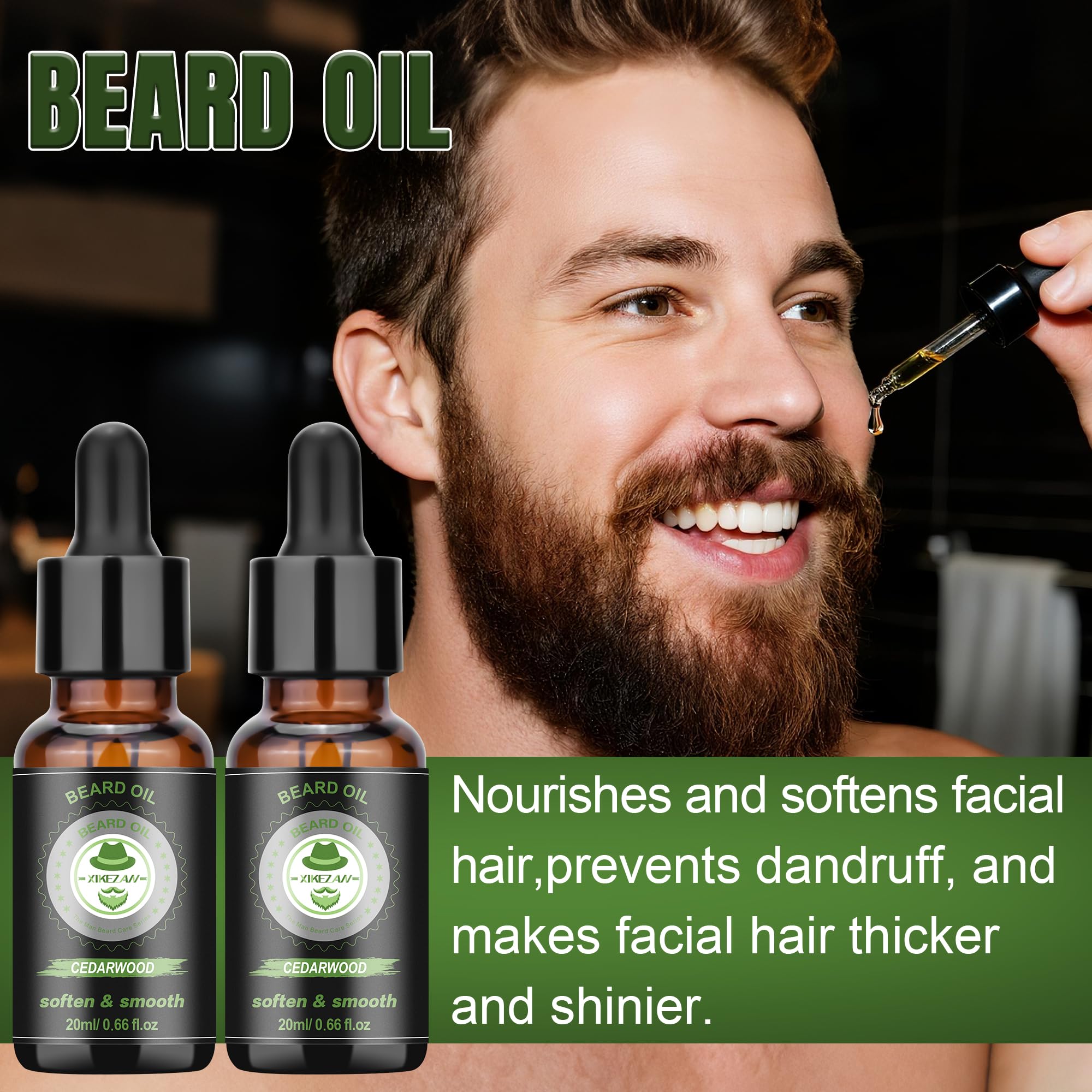XIKEZAN Fathers Day Gifts for Dad Husband,Beard Kit for Men Grooming & Care w/Beard Conditioner, Wash,Oil,Balm,Birthday Valentines Easter Gifts for Mens Him Boyfriend Christmas Stocking Stuffers