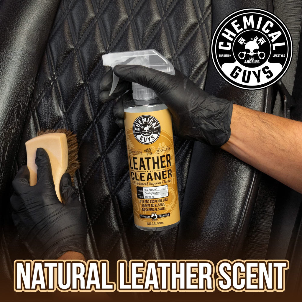 Chemical Guys Leather Cleaner and Conditioner Kit - Car Cleaner and Conditioner, Safely Cleans & Conditions Leather Car Interiors, Furniture, Shoes, Boots, Bags, Apparel & More, 2 Bottles (16 oz Each)