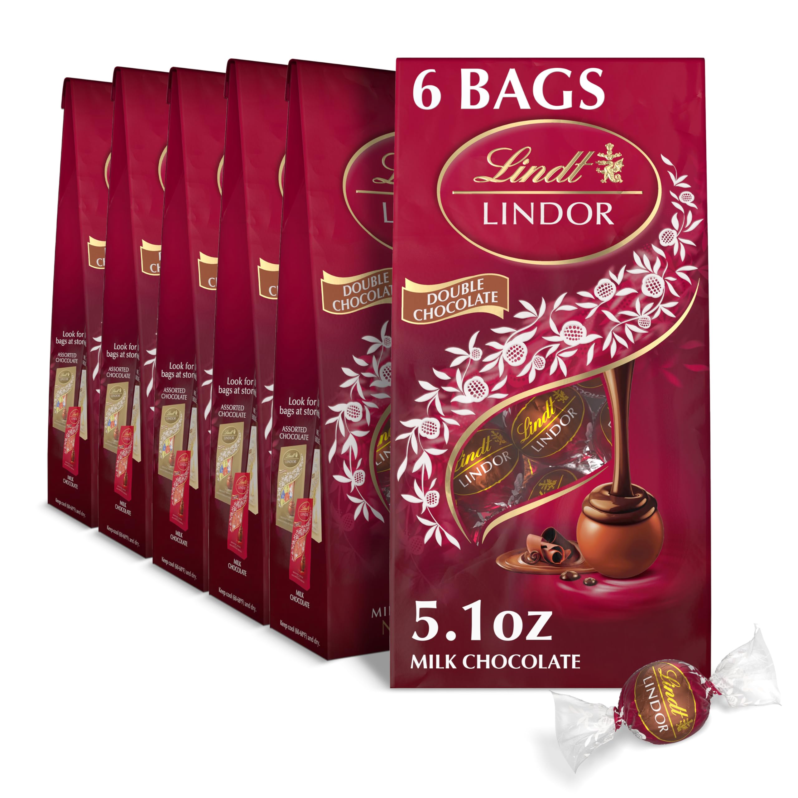 Lindt LINDOR Holiday Snickerdoodle White Chocolate Candy Truffles with Smooth, Melting Truffle Center, 8.5 oz. Bag