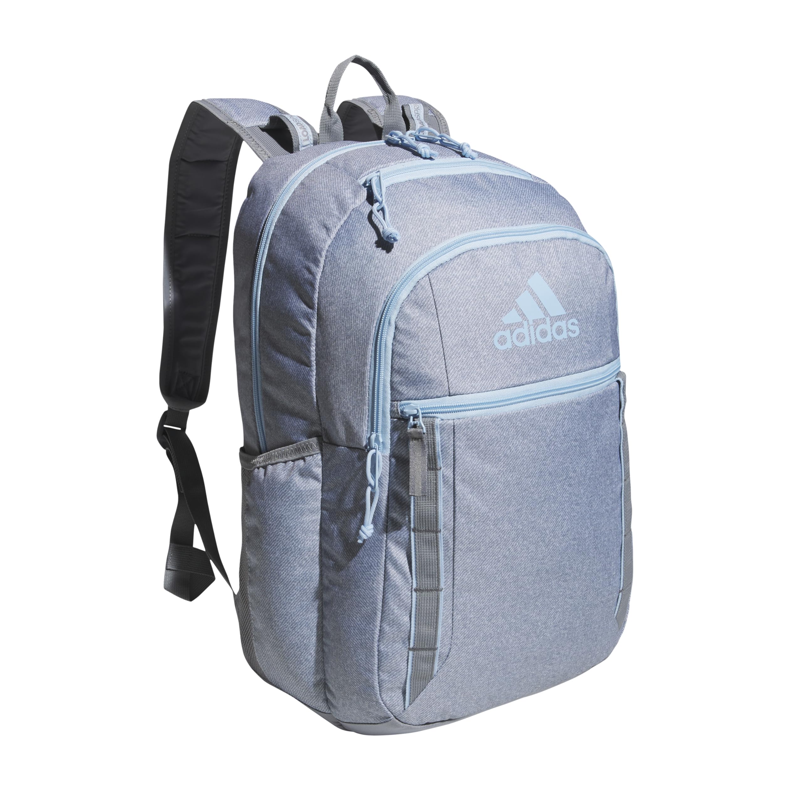 adidas Excel 7 School Backpack for Laptop, Gym and Travel, 34L, Twill White/Black/7.5, OSFA