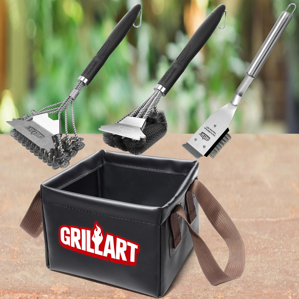 GRILLART Grill Brush Bristle Free, SteamWizards [Safe & Efficient] Grill Cleaner Brush for All Grill Grates, Replaceable Pad BBQ Grill Brush for Outdoor Grill, Grill Accessories, Gifts for Men/Dad