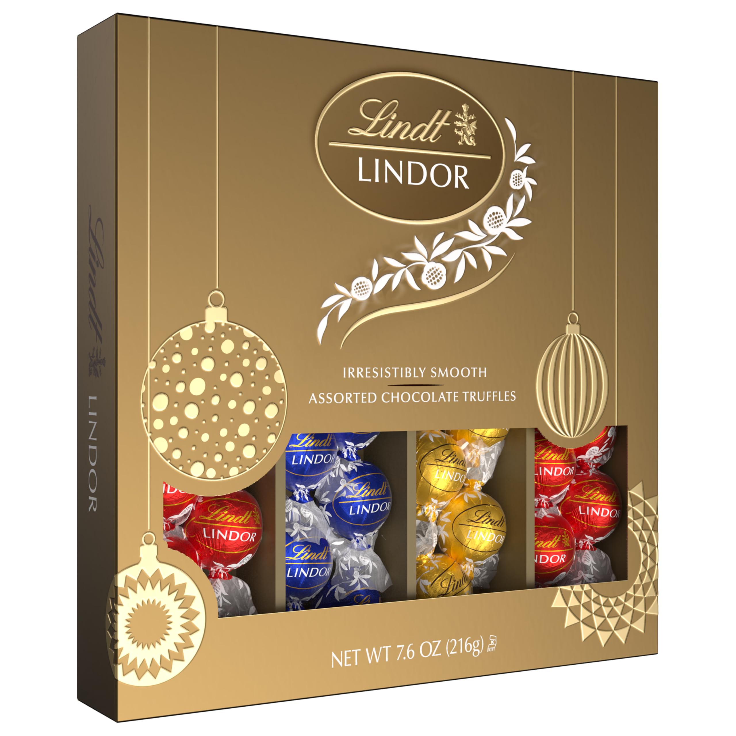 Lindt LINDOR Holiday Snickerdoodle White Chocolate Candy Truffles with Smooth, Melting Truffle Center, 8.5 oz. Bag