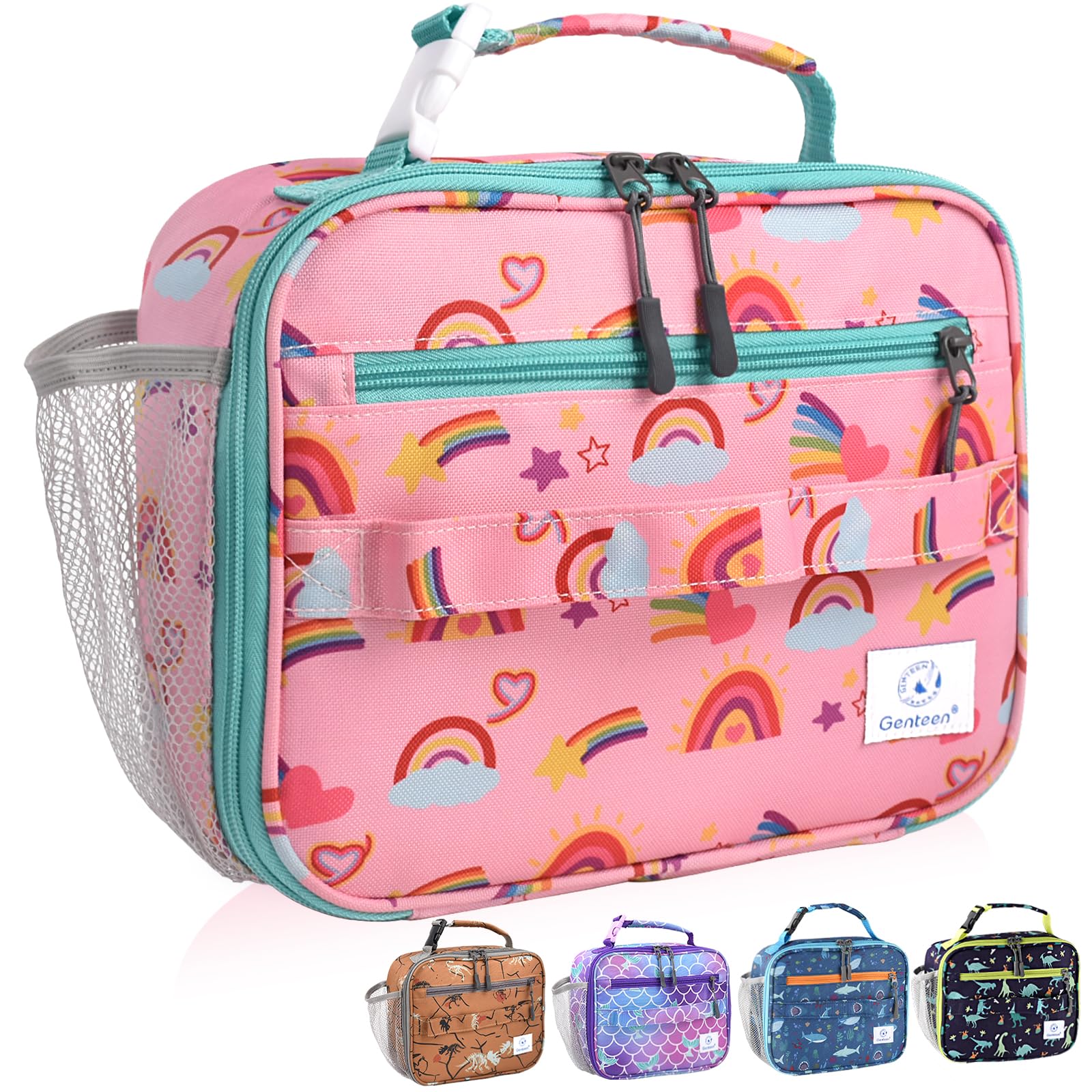 Genteen Lunch Box Kids, Insulated Lunch Bag Kids Boys Girls Back to School, Soft Lunch Box for Men Reusable Lunchbox for Office,Outdoor,School (Black)