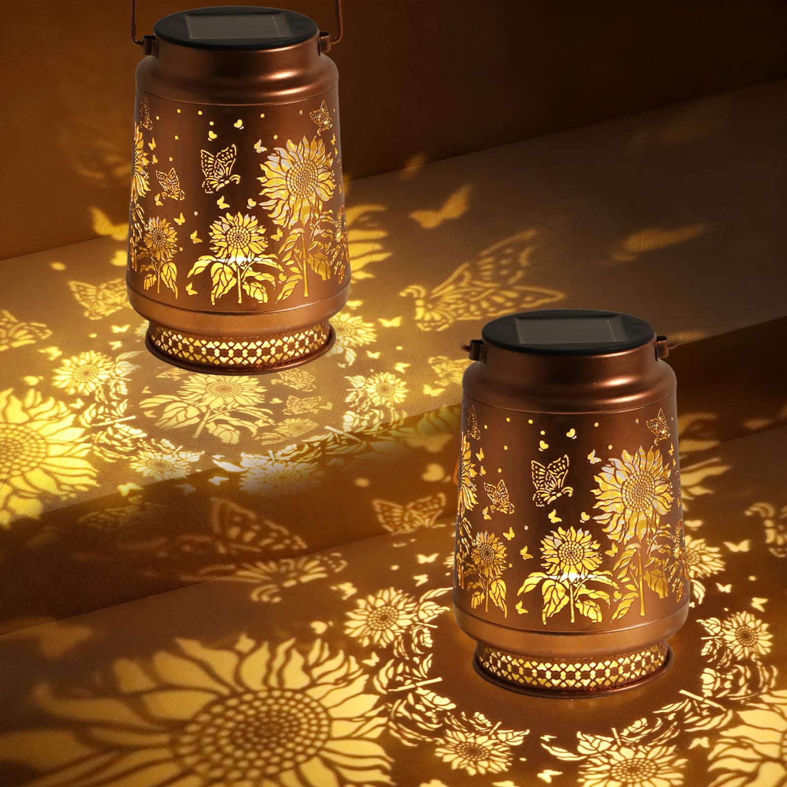 Solar Lanterns Outdoor Waterproof Hummingbird Elegant Garden Decor Birthday Gifts for Women Mom Grandma Sister Metal Hanging Solar Lights Outside Gardening Decorations for Backyard, Patio, Lawn, Porch