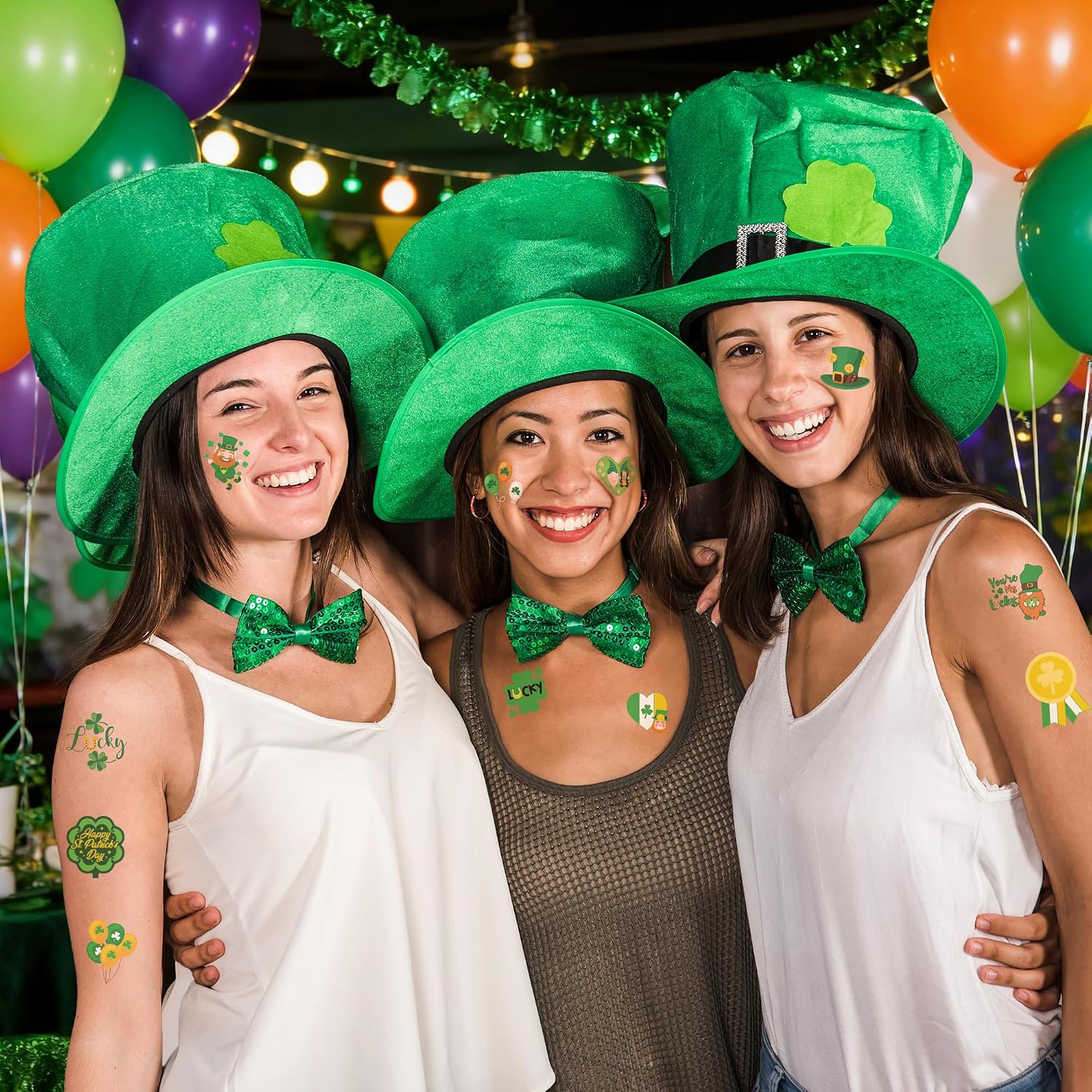 MDDRUIQI 150 Pack St Patricks Day Tattoos - St Patricks Day Accessories - St. Patricks Day Shamrock Decorations Gifts for Kids Stickers Games Toys Crafts Party Favors | St Patricks Day Shirt Women