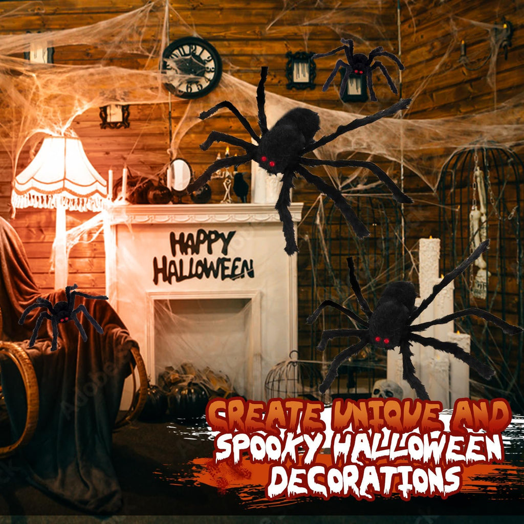 Giant Spider 6.6 Ft, 78" Halloween Decorations Fake Halloween Decor Spiders Large, Furry Spiders for Outdoor Indoor Yard Home Costumes Party House Décor, 1 Pack