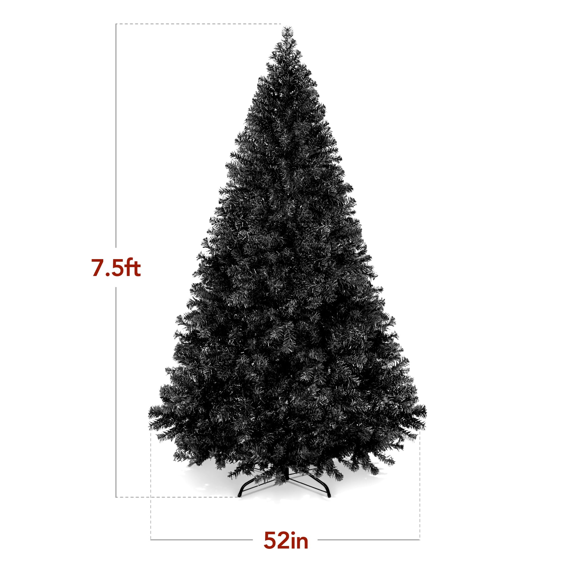 Best Choice Products Artificial Christmas Tree, 6ft Premium Unlit Hinged Design, Dense Branches Realistic Holiday Décor w/Easy Assembly, Base