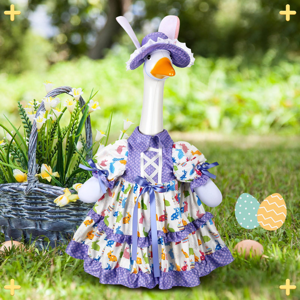 Suzile Fall Maple Porch Goose Outfit Autumn Goose Clothes for 23 Inch Cement or Plastic Geese Costume for Yard Lawn Outdoor Garden Patio Concrete Duck Statue Dress Thanksgiving Party Holiday Decor
