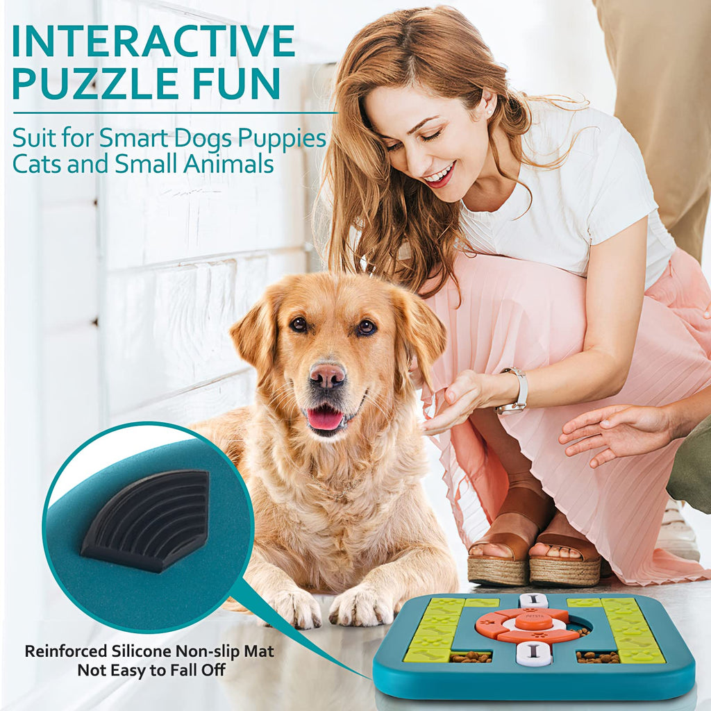 PETSTA Dog Puzzle Toys, Treat Dispensing Dog Enrichment Toys for IQ Training and Brain Stimulation, Interactive Mentally Stimulating Toys as Gifts for Puppies, Cats, Dogs