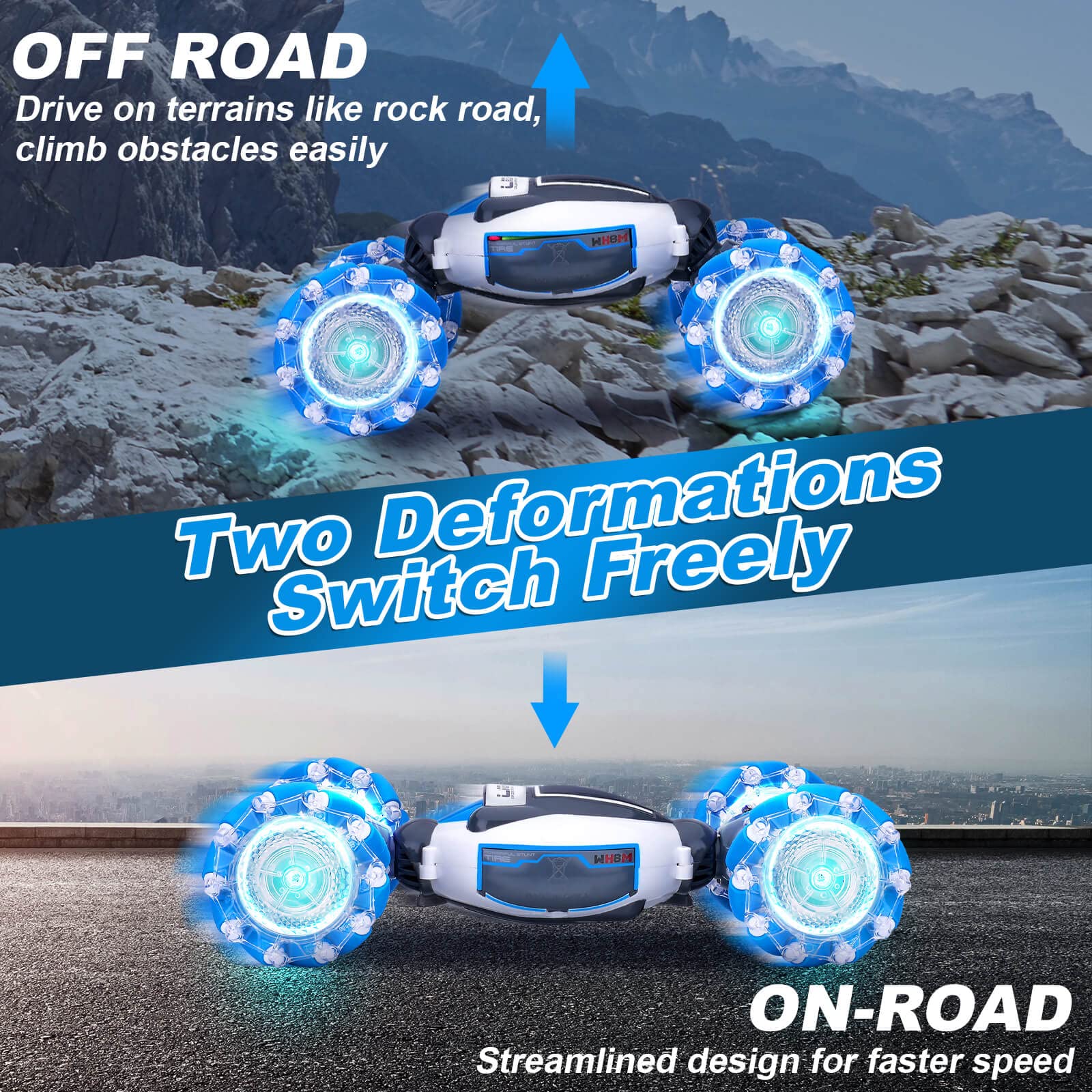 Fosgoit Gesture Sensing RC Stunt Car - Toys for 6-12 Years Old Boys Girls, 4WD Remote Control Car, Hand Controlled Car with Lights Music, Cool Birthday Gifts for Kids Age 6 7 8 9 10 11 12 Years Old