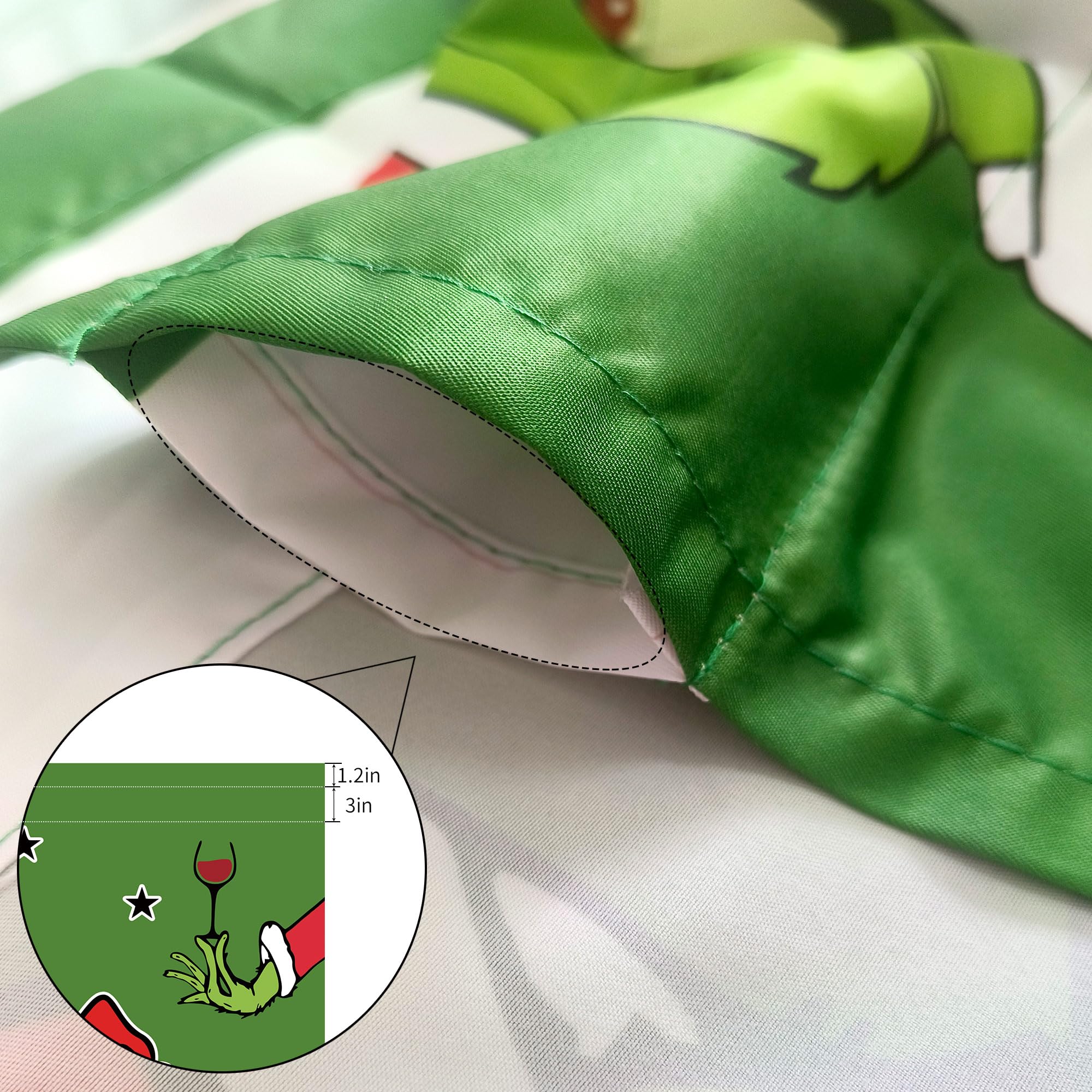 Christmas Kitchen Curtain Valances Winter Holiday Festive Small Window Decoration, Red and Green Farmhouse Xmas Design, 52x18inchx1, 26x36inchx2, 3 Panel, Rod Pocket