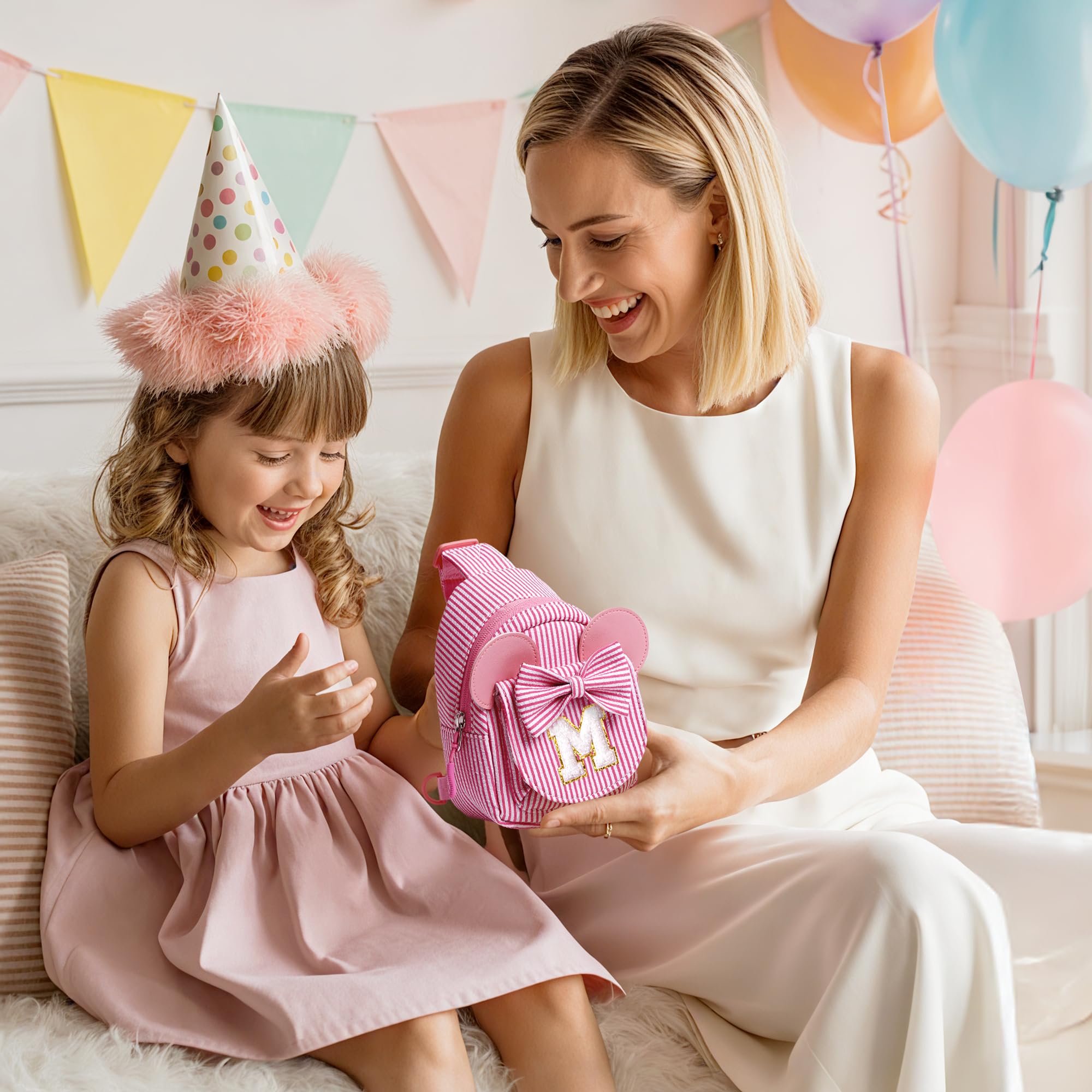 Birthday Gifts for Girls Kids, Personalized Small Initial Pink Sling Bag for Kid Girls | Small Initial Monogram Fanny Packs Crossbody Bag Purse for Girl Kid Year Old Birthday Gifts (Pink A)
