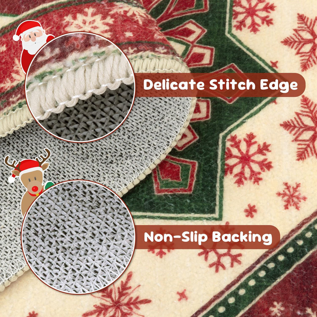 Yamaziot Christmas Kitchen Rugs Sets of 3, Non Slip Kitchen Mats for Floor with Rubber Backing, Holiday Christmas Snowflake Runner Rug Decor Home Decorations for Kitchen, Laundry Room, Hallway